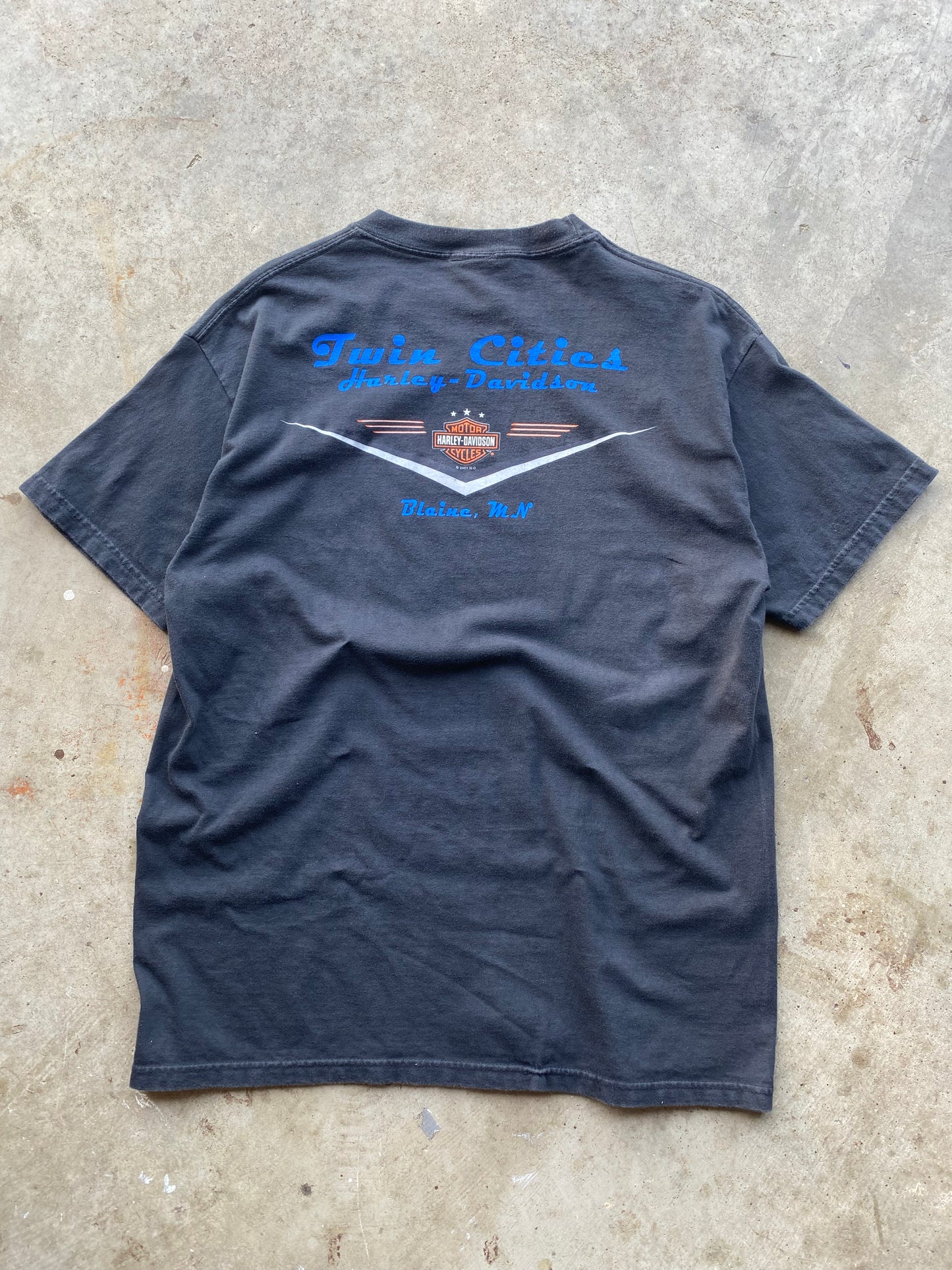 Vintage Gargoyle Lightning Harley Davidson Shirt Large