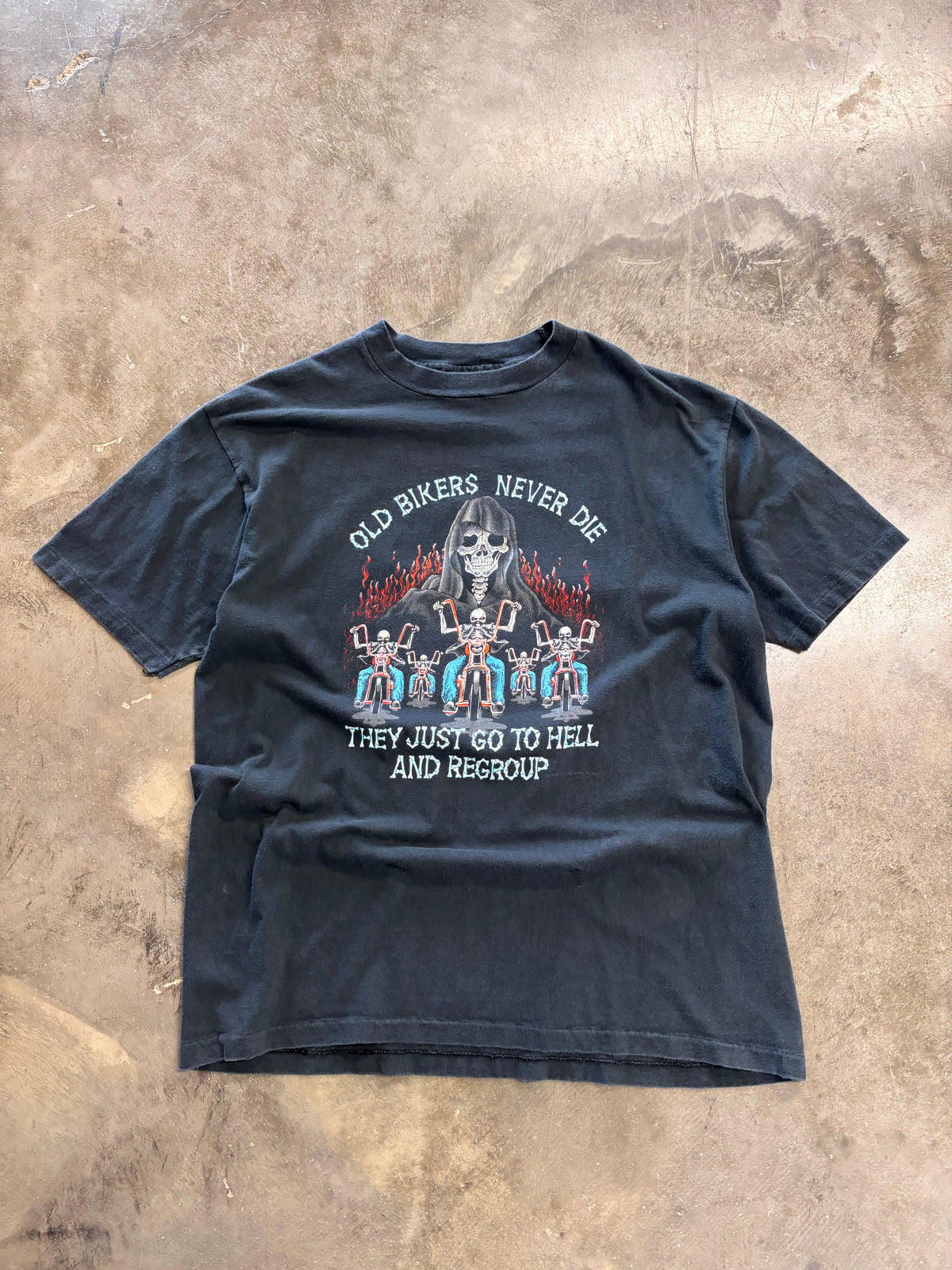 Vintage 80’s Harley Davidson Old bikers never die shirt size extra large