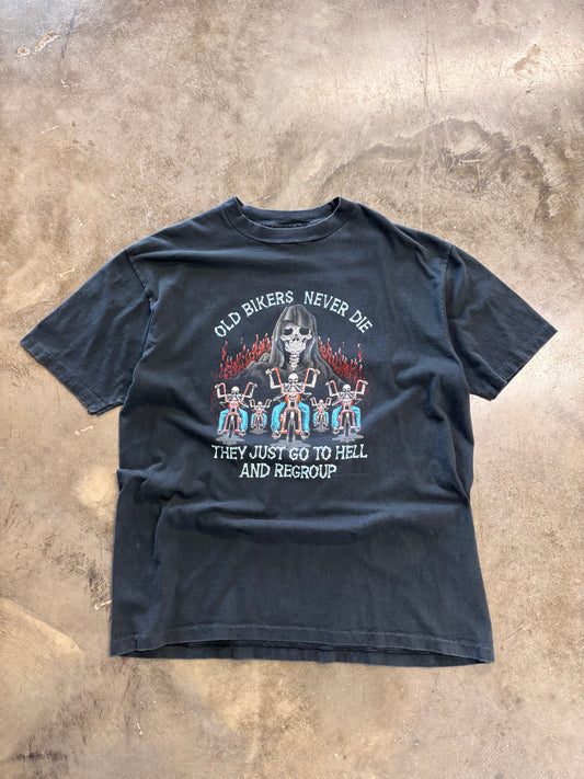 Vintage 80’s Harley Davidson Old bikers never die shirt size extra large