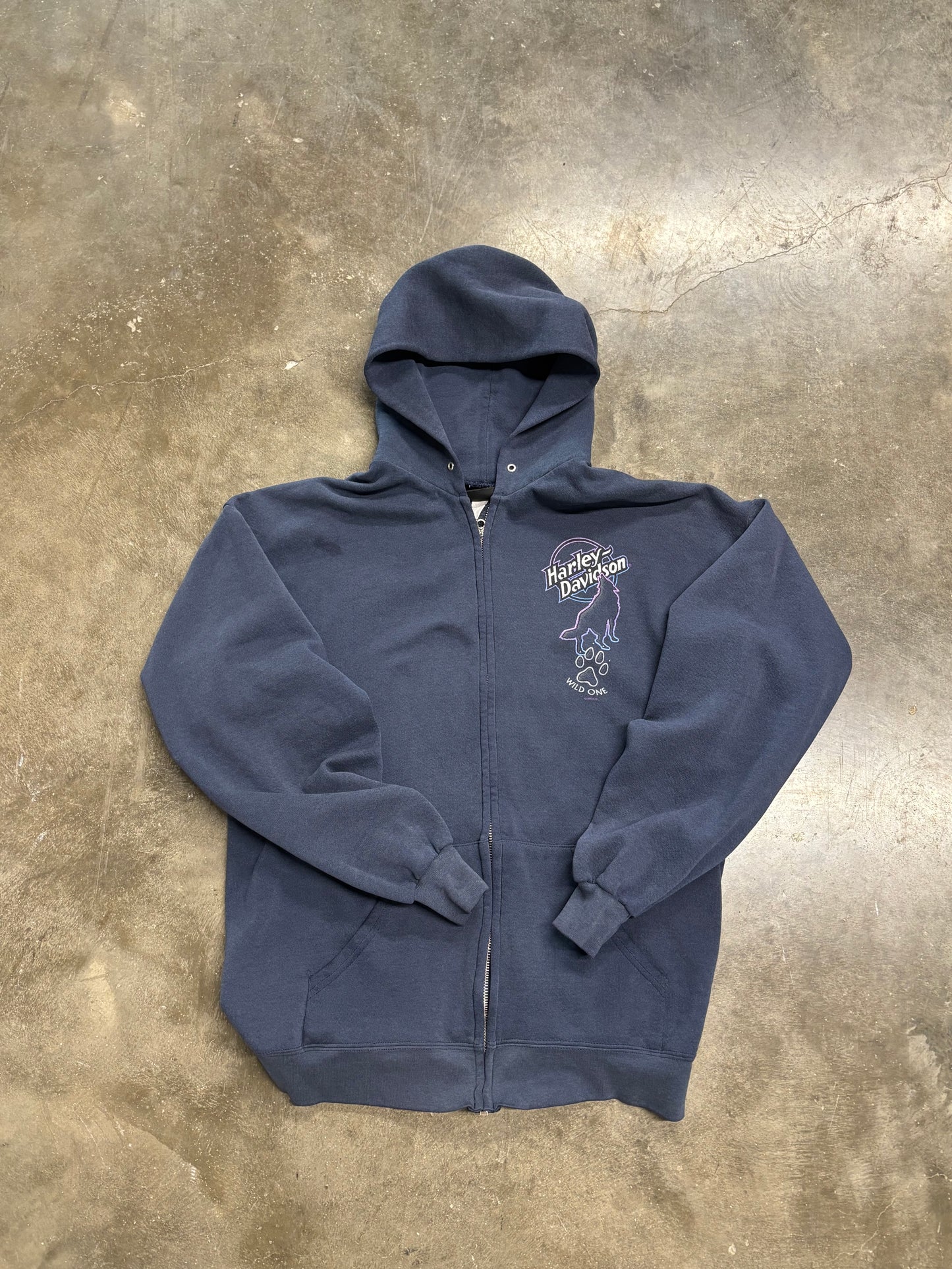 Vintage Harley Davidson wild one zip up hoodie size large