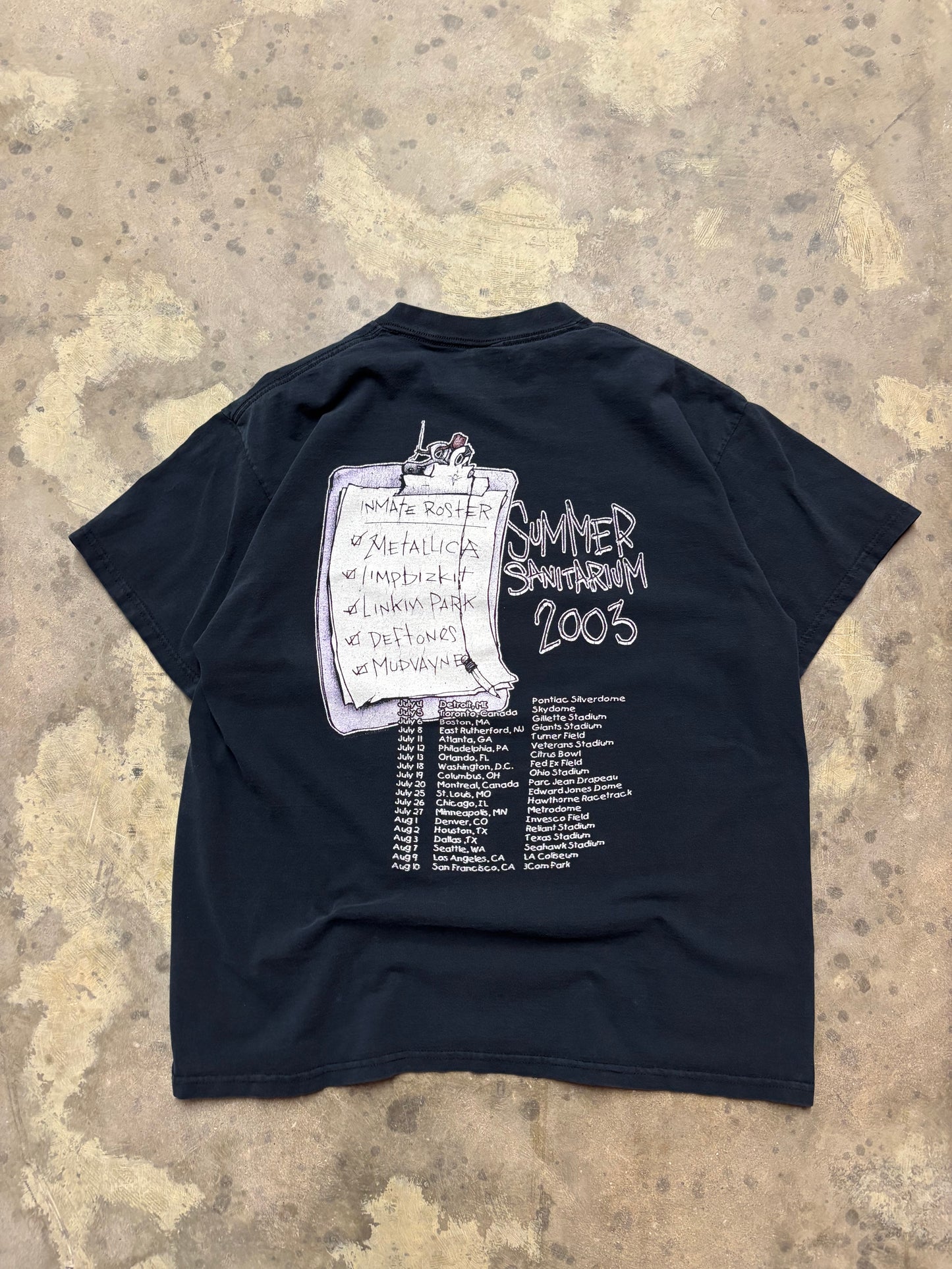 Vintage 2003 Summer Sanitarium  tour shirt size XL