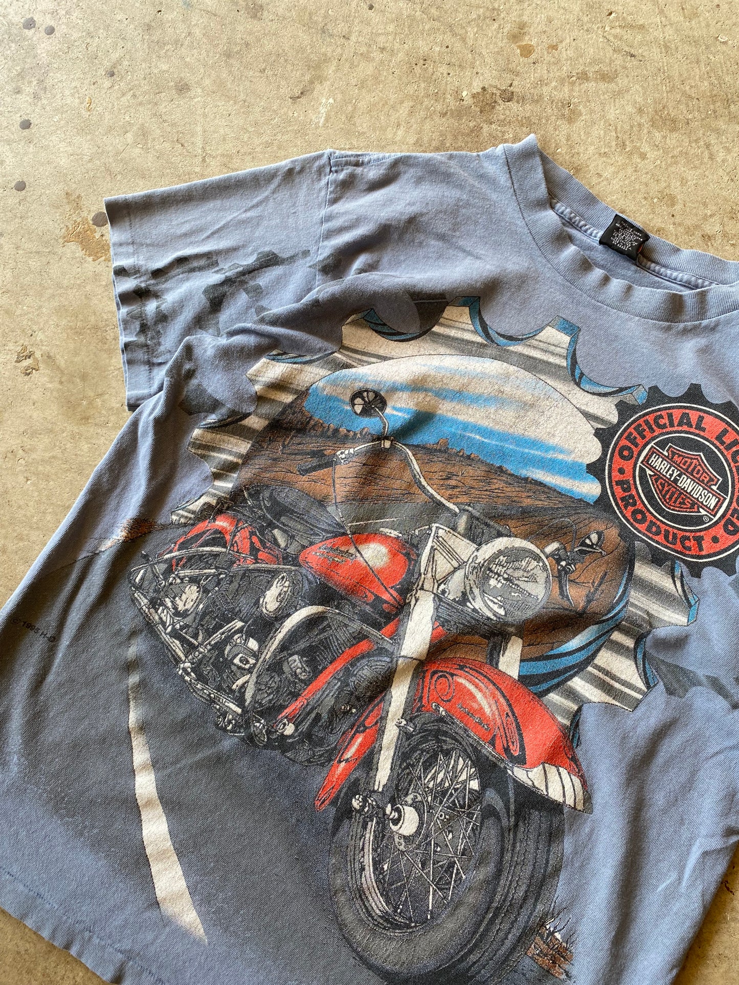 Vintage Harley Big Bike Aop shirt size medium