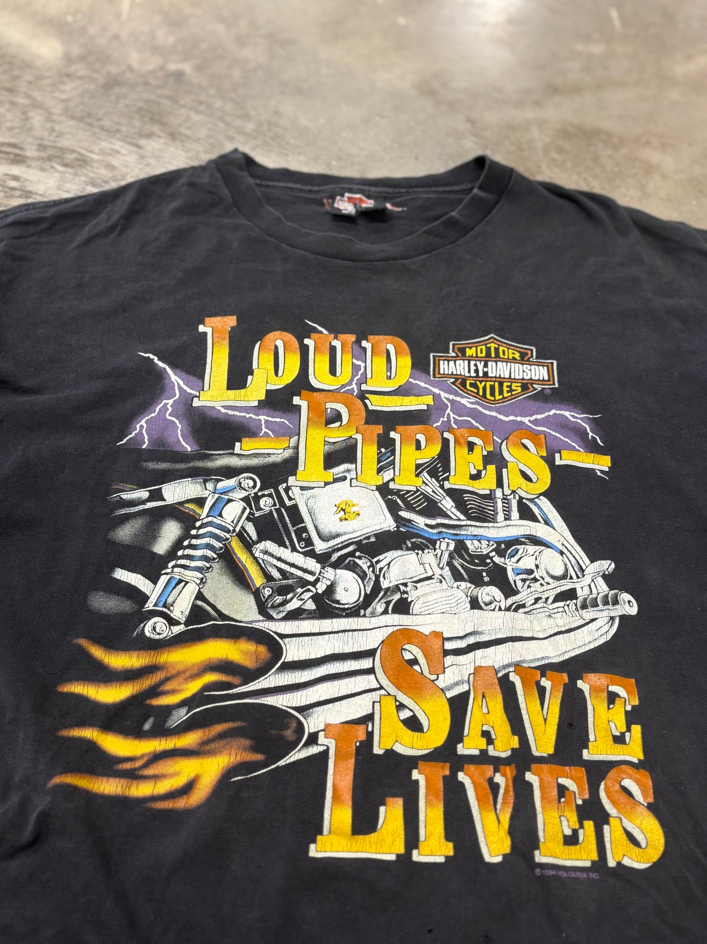 Vintage Harley Davidson loud pipes save lives shirt size xxl