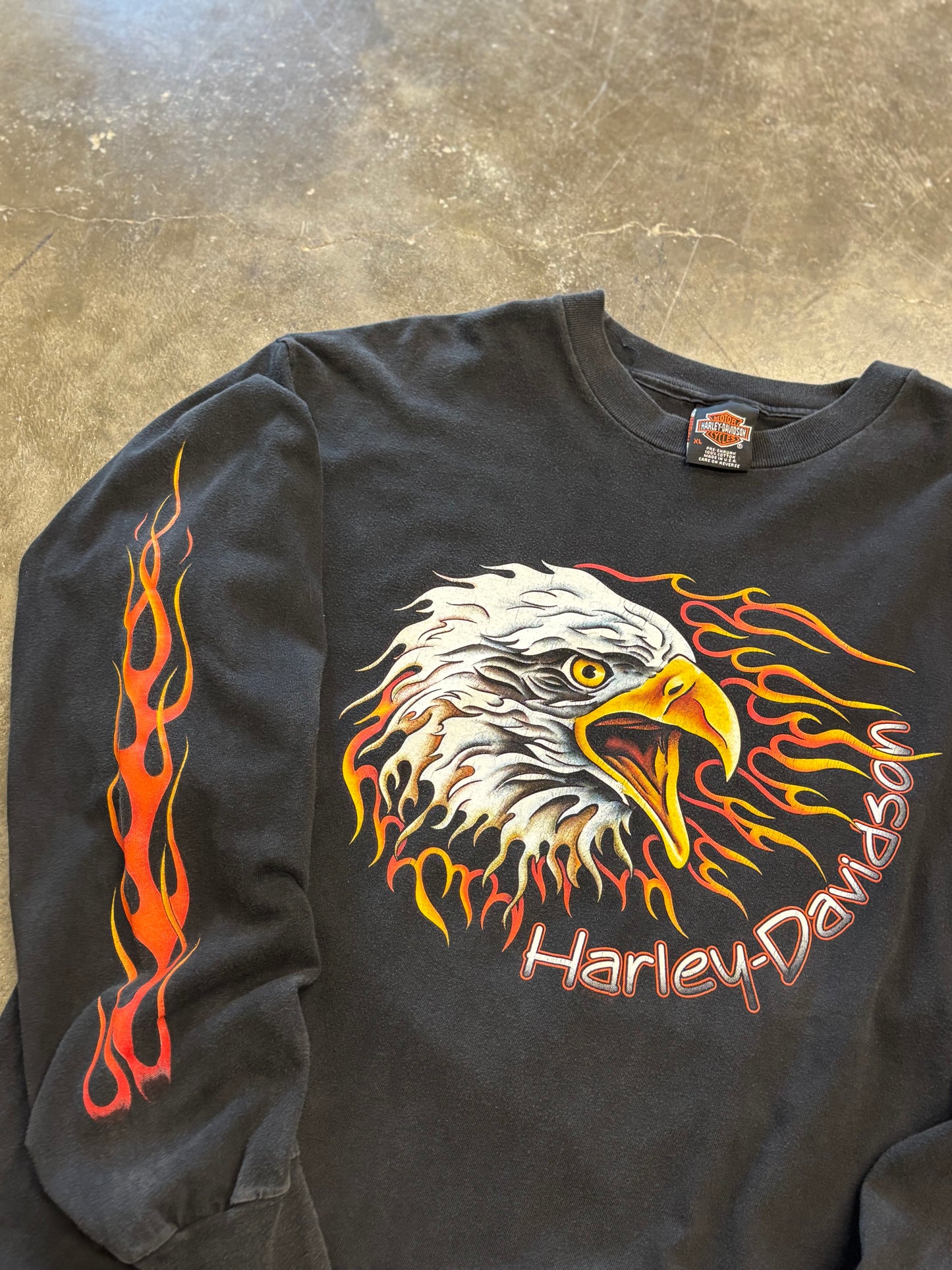 Vintage Harley Davidson yelling eagle long sleeve size xl