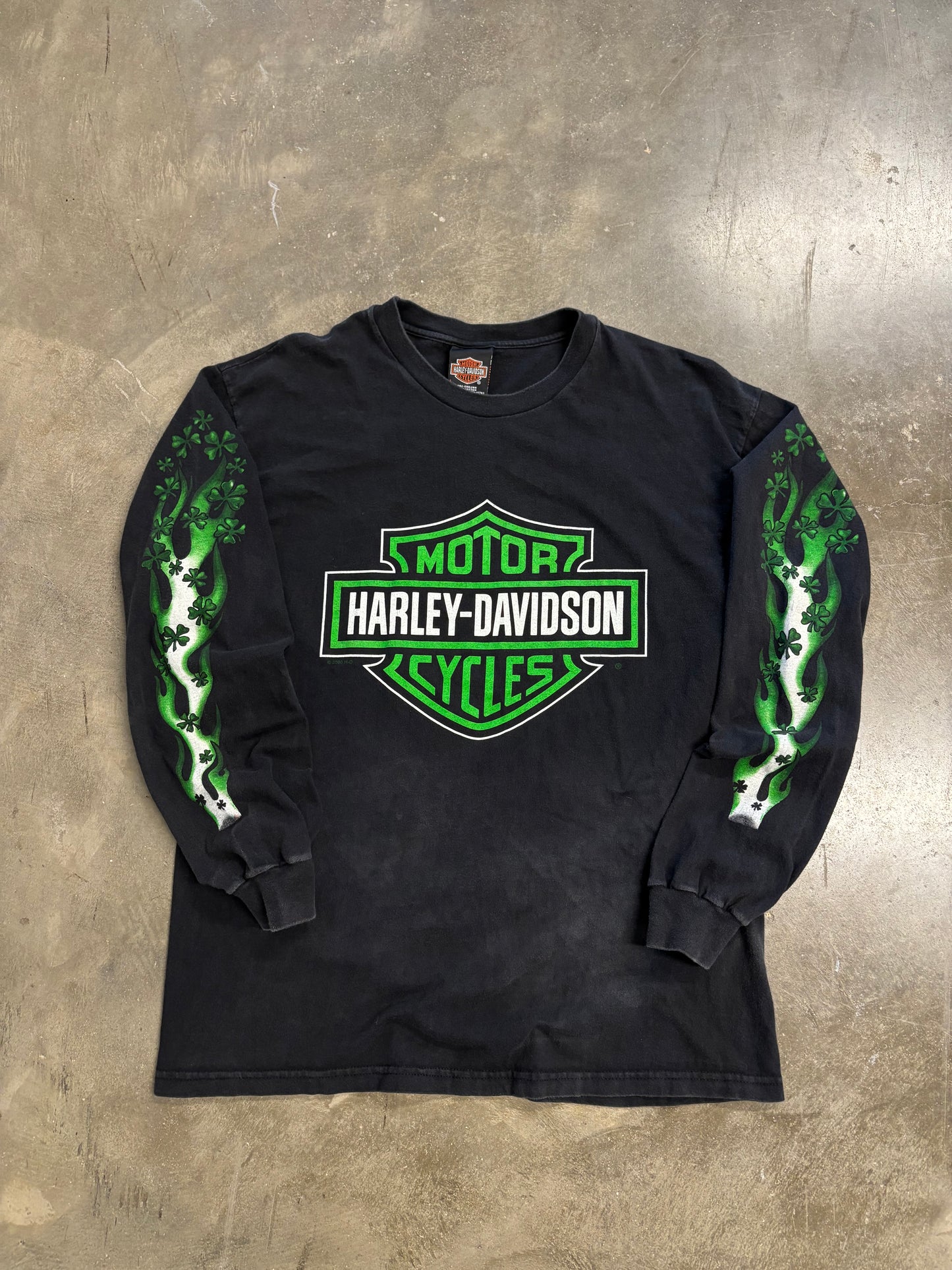 Vintage Harley Davidson Shamrock long sleeve size large