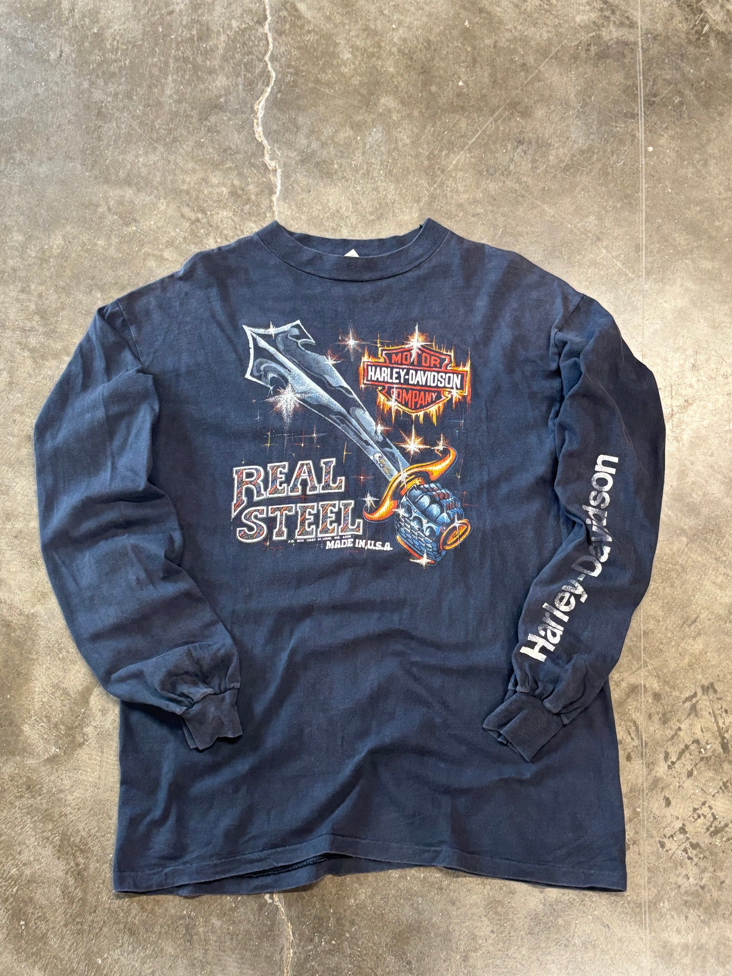 Vintage Harley Davidson Real Steel long sleeve size xl