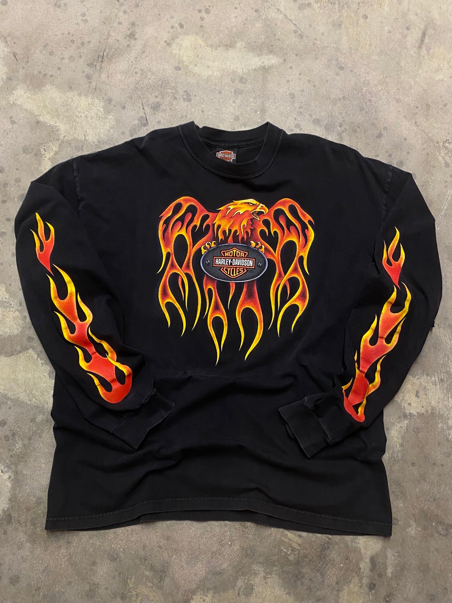 Vintage Flaming Eagle Harley Davidson Long sleeve size extra large
