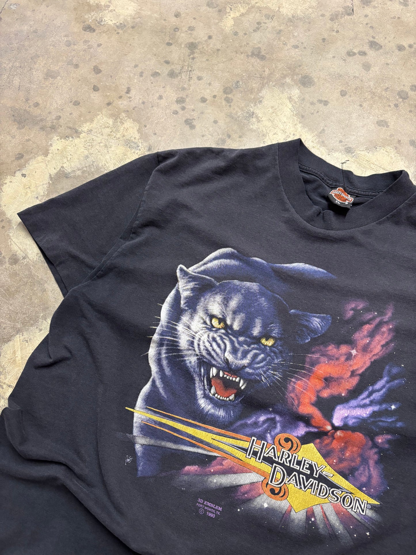 Vintage Harley Davidson 3d emblem panther shirt size extra large