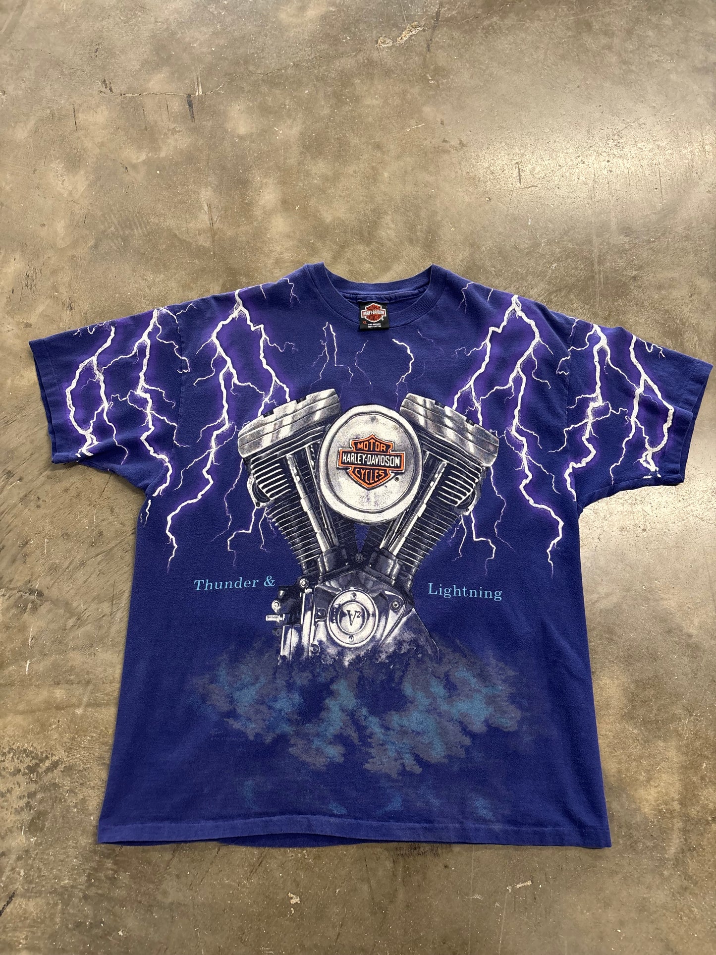 Vintage Harley Davidson purple lightning shirt size xl