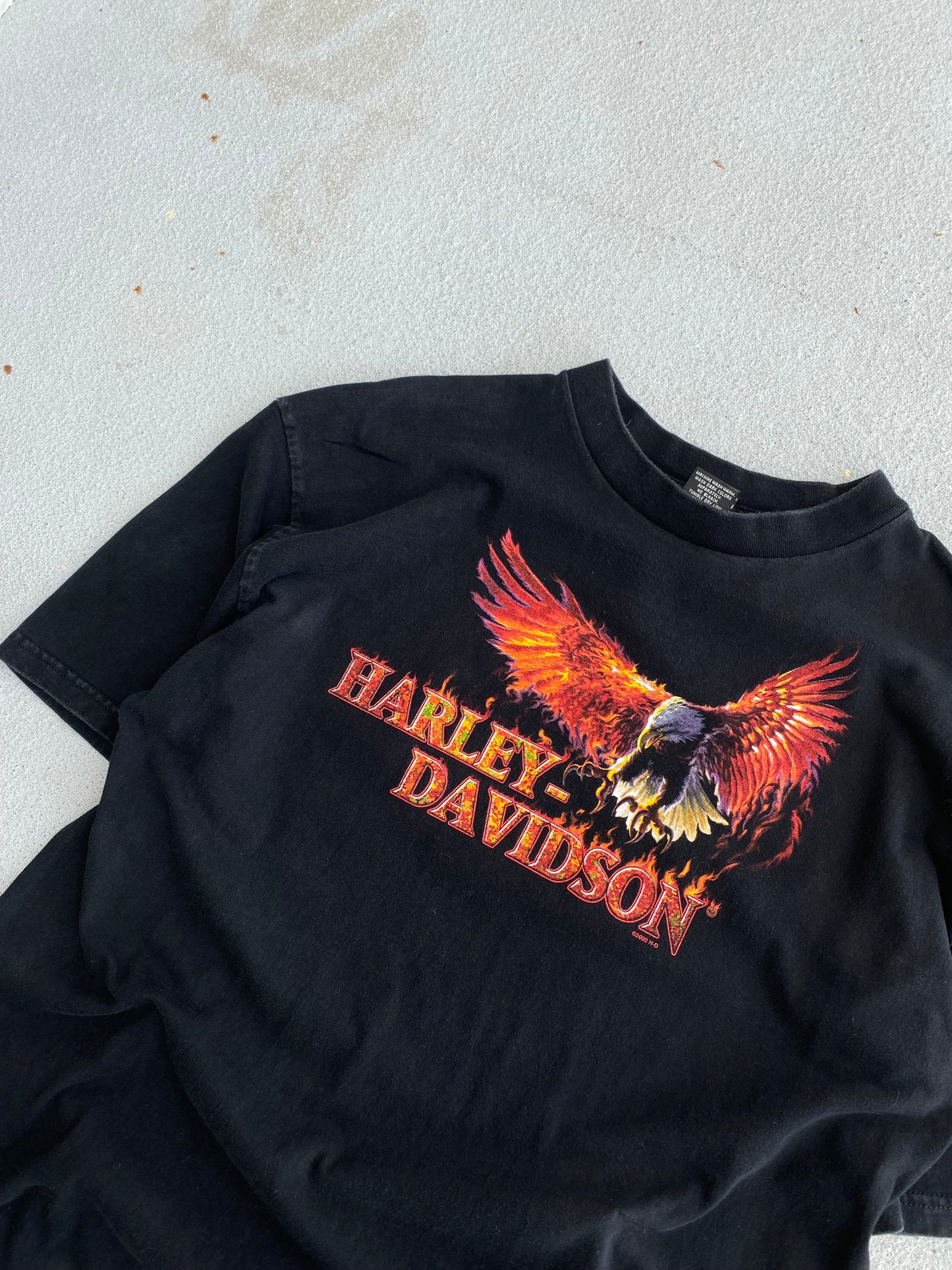 Vintage Harley Davidson Flame Eagle shirt Size XXL