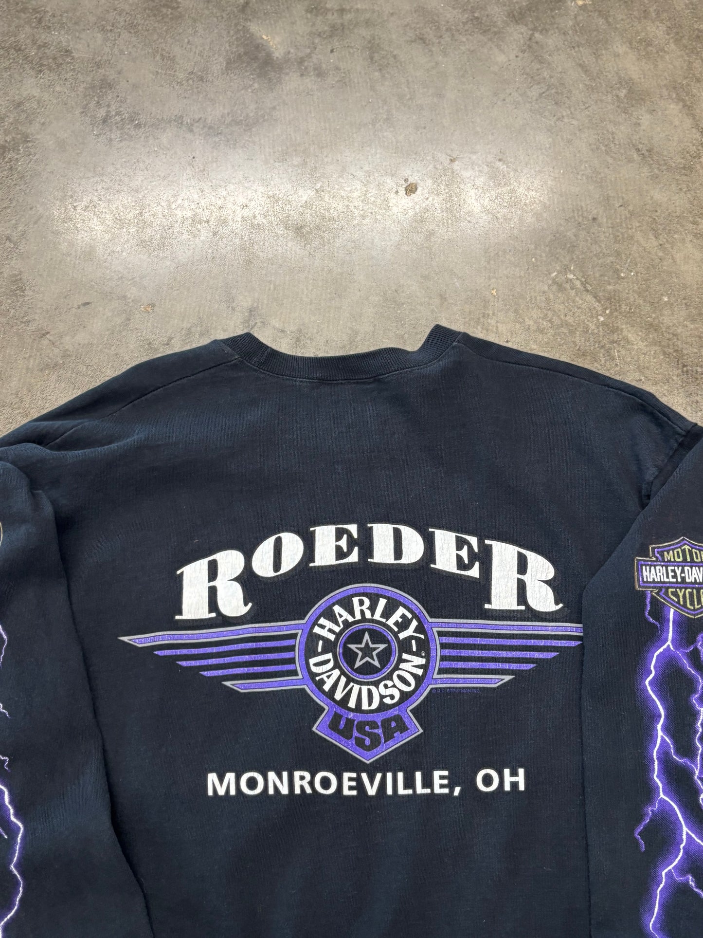 Vintage 90’s Harley Davidson Lightning long sleeve size large