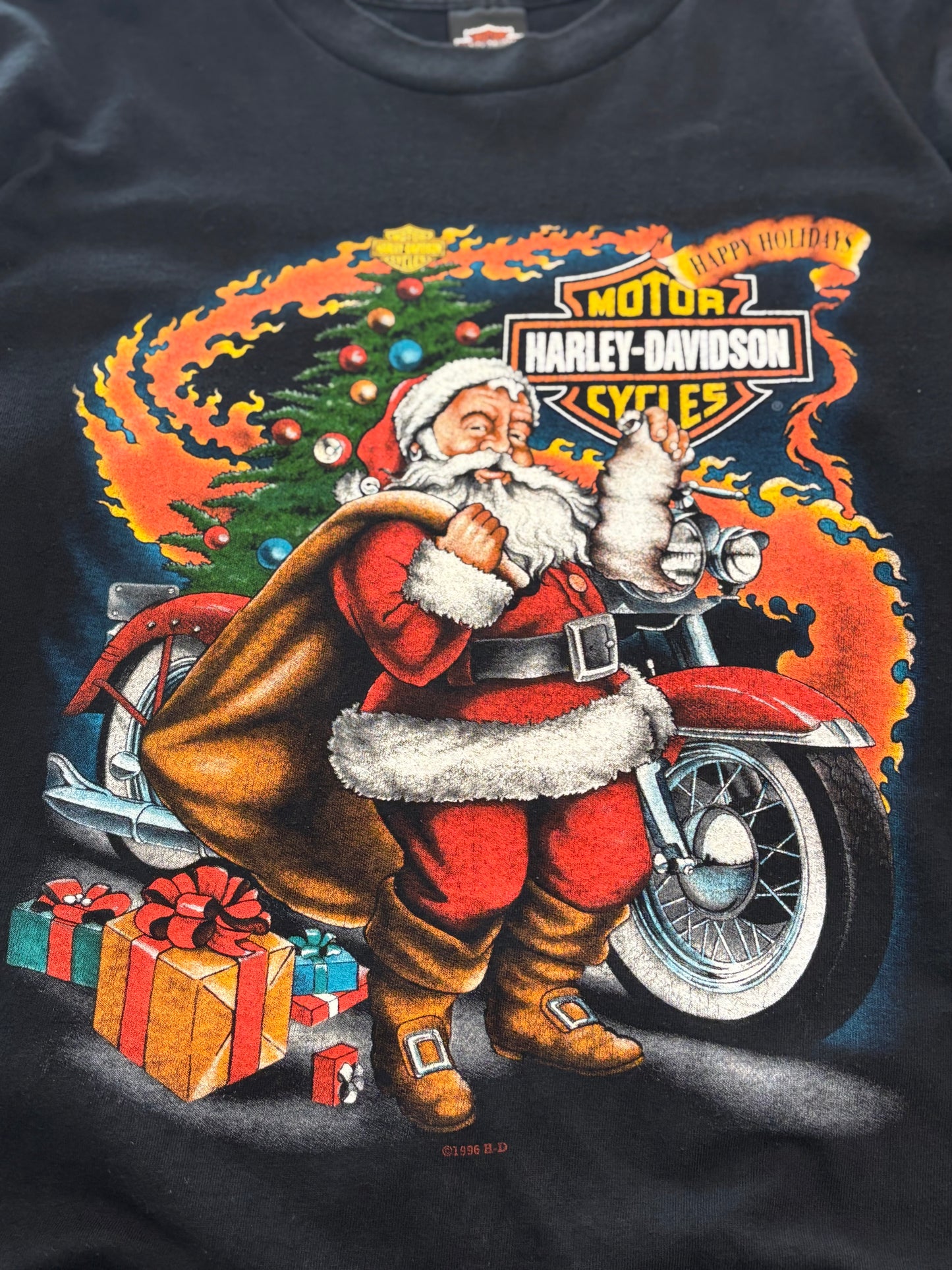 Vintage Harley Davidson Santa shirt size large