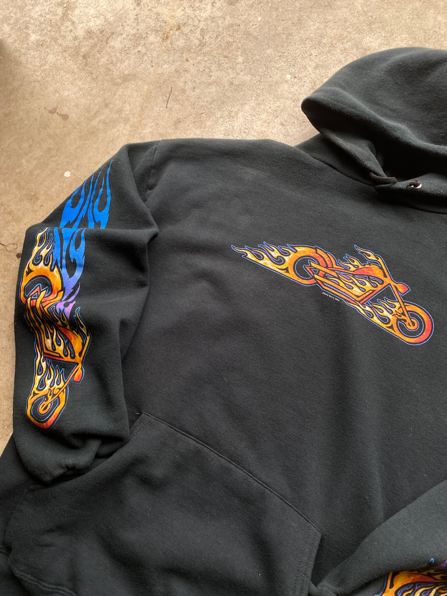 Vintage Biker Flame hoodie size large