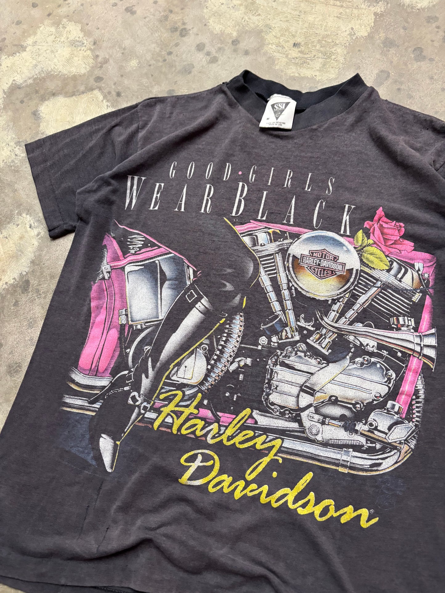 Vintage Harley Davidson Good girls wear black shirt size medium