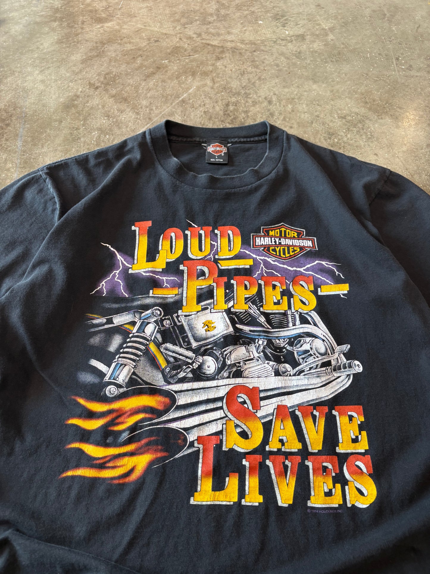 Vintage Harley Davidson Loud Pipes shirt size large