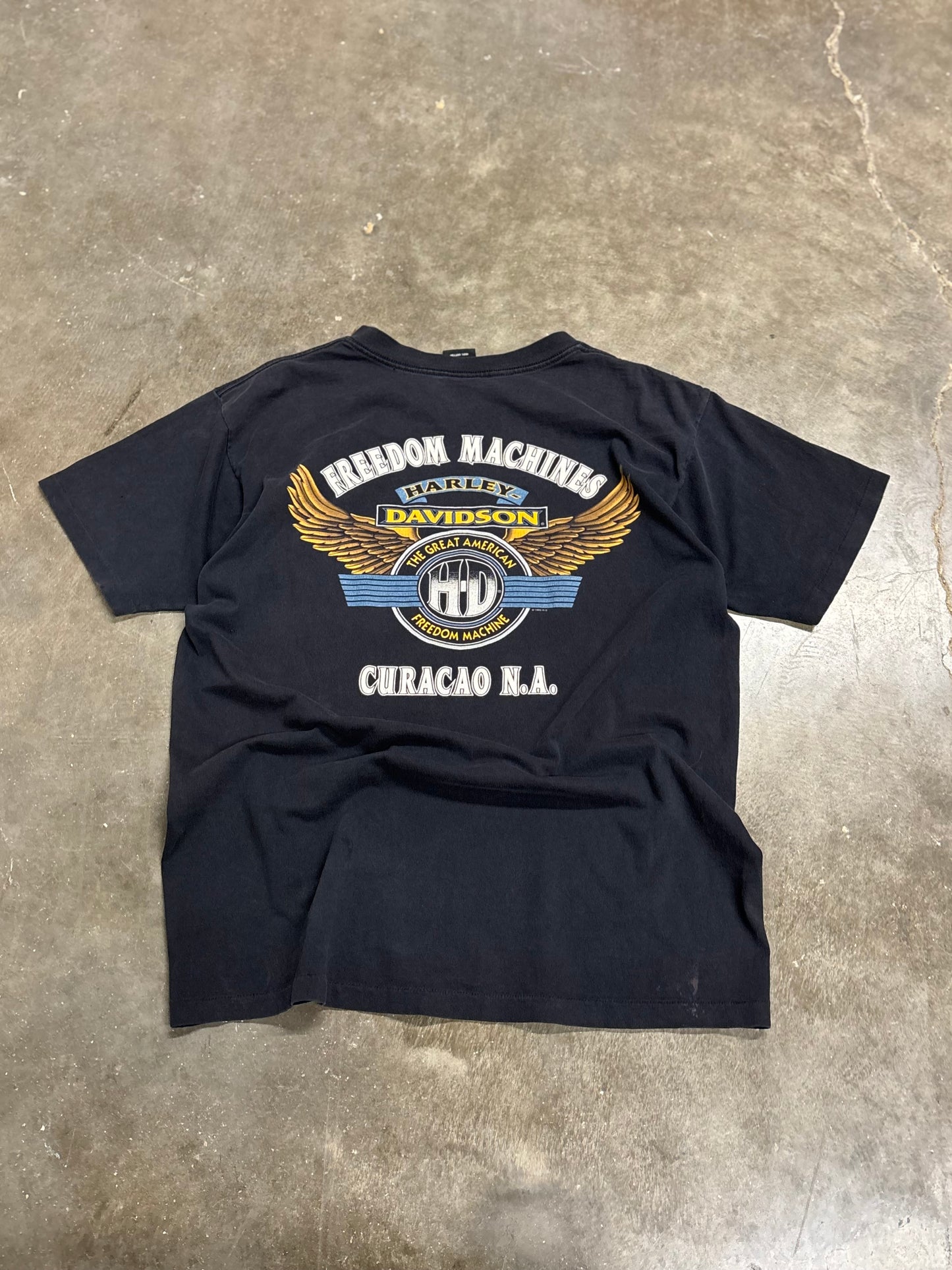 Vintage Harley Davidson v-twin wolf shirt size large