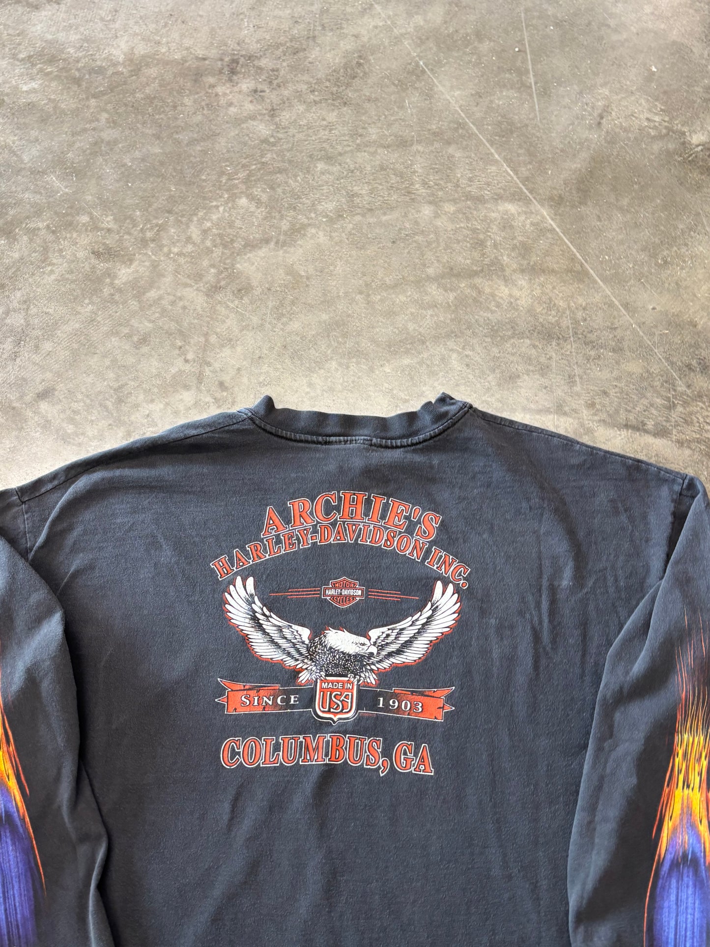 Vintage Harley Davidson Purple Flame Long sleeve size xxl