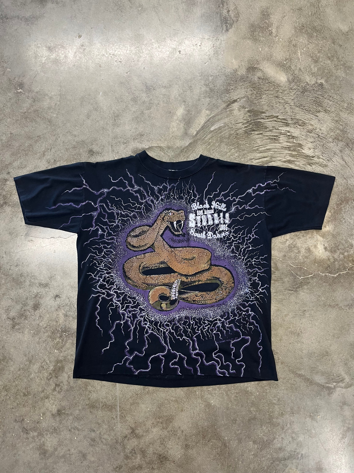 Vintage Sturgis Snake Lightning AOP shirt size XL