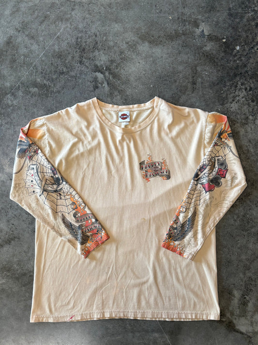Vintage Harley Davidson Tattoo long sleeve size xxl