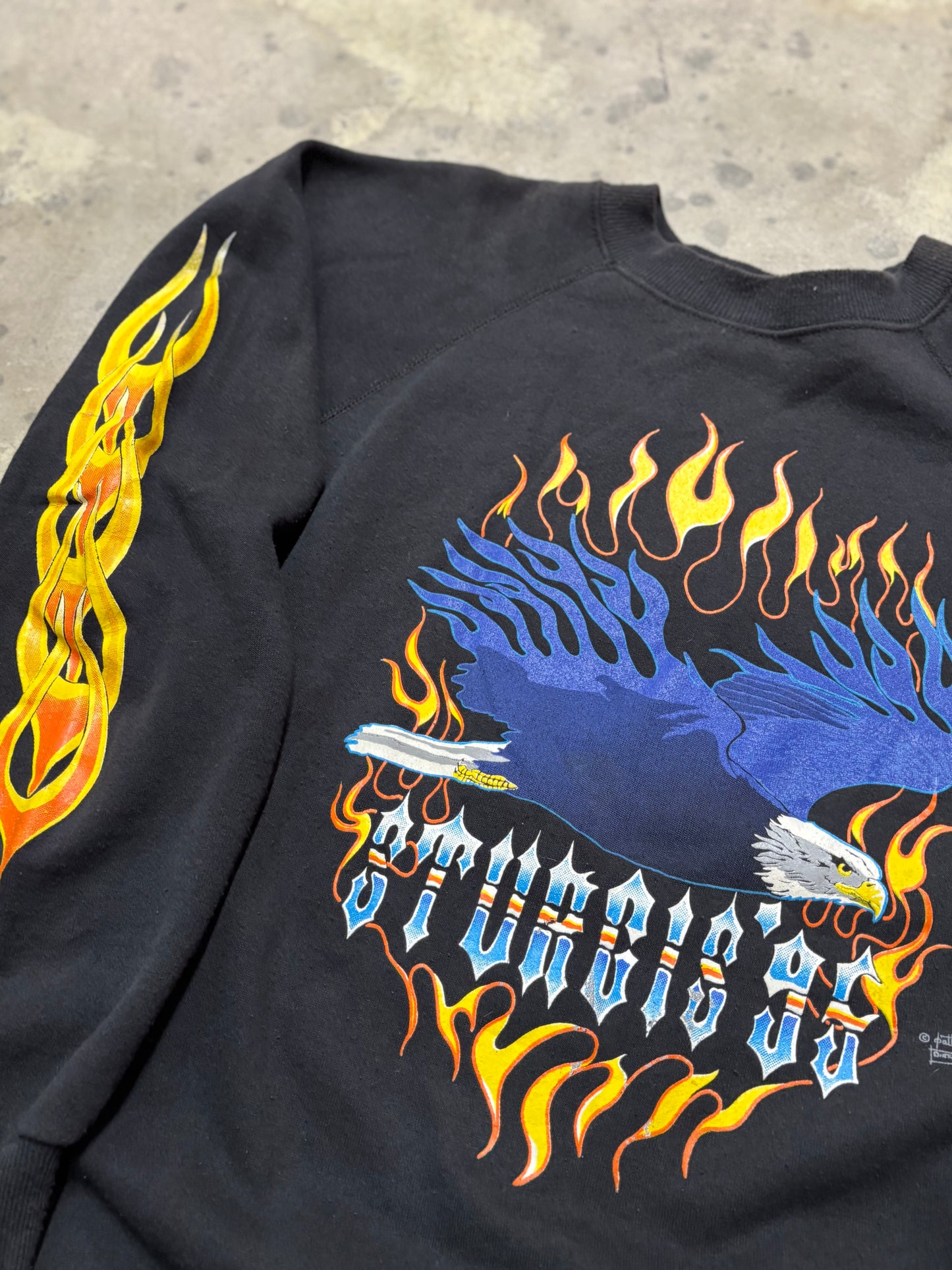Vintage 90’s Sturgis flame sleeve sweatshirt size XL