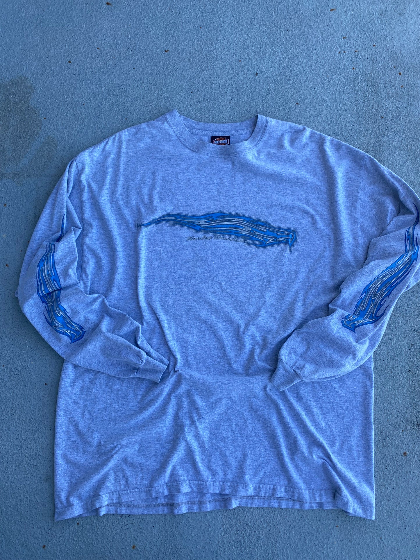 Vintage Harley Blue Flame long sleeve size 2xl