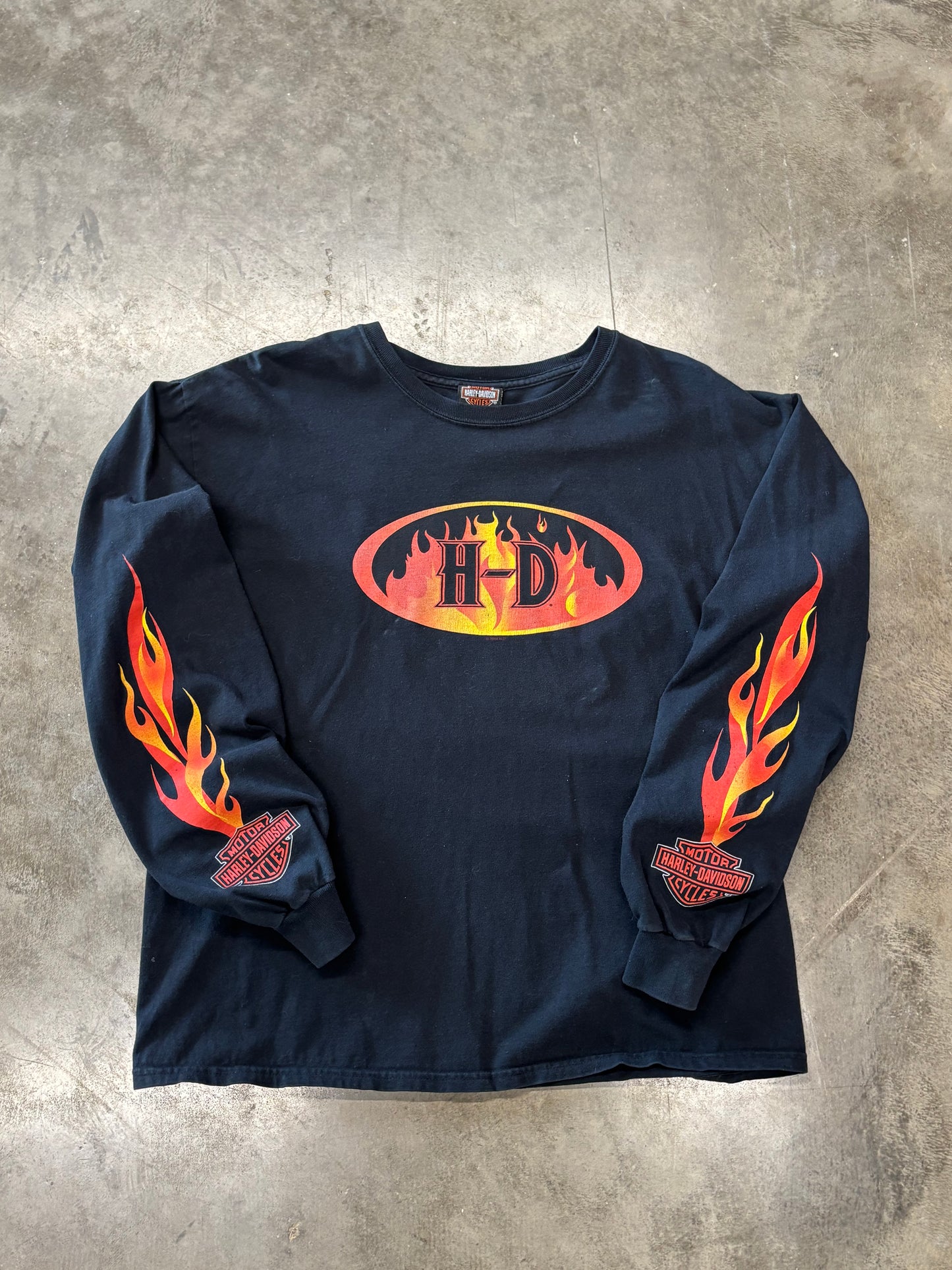 Vintage Harley Davidson Red flame long sleeve size large
