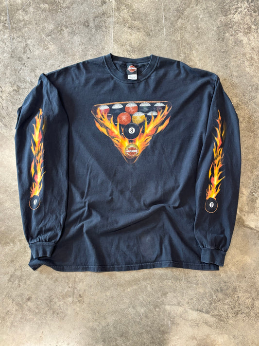 Vintage Harley Davidson Pool Ball long sleeve size xxl