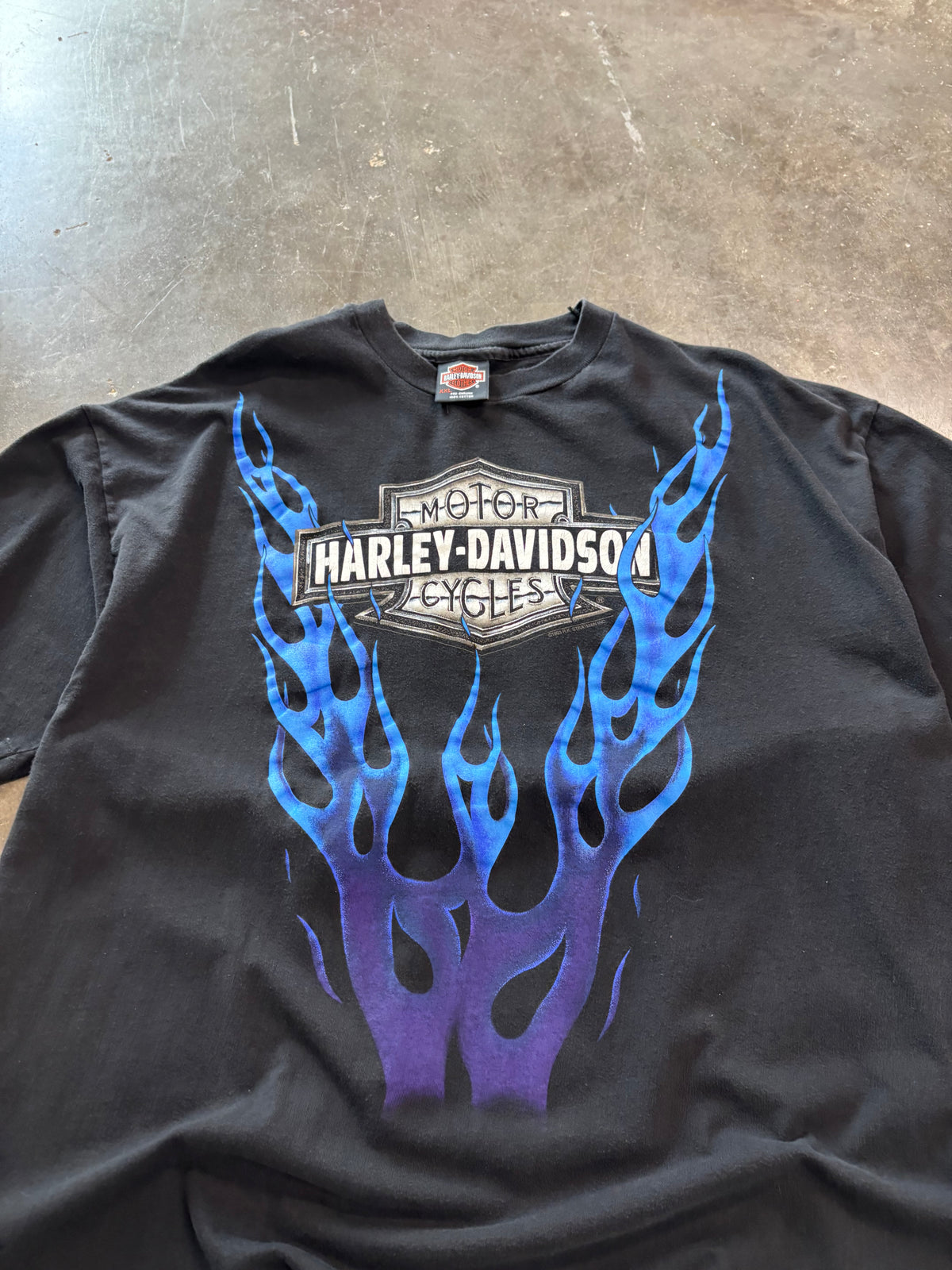 Vintage Harley Davidson blue flame shirt size xxl