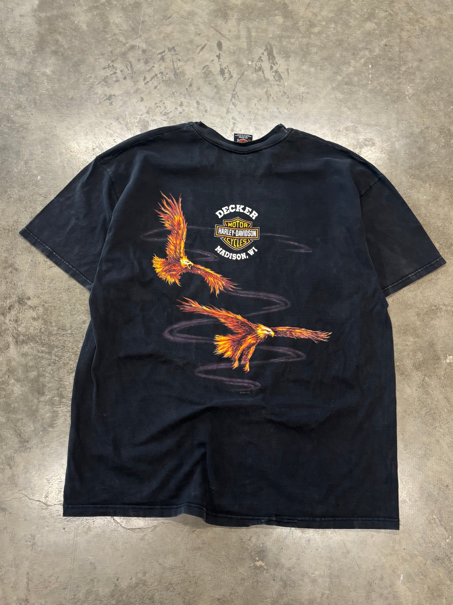Vintage Harley Davidson Eagle AOP shirt size xxl