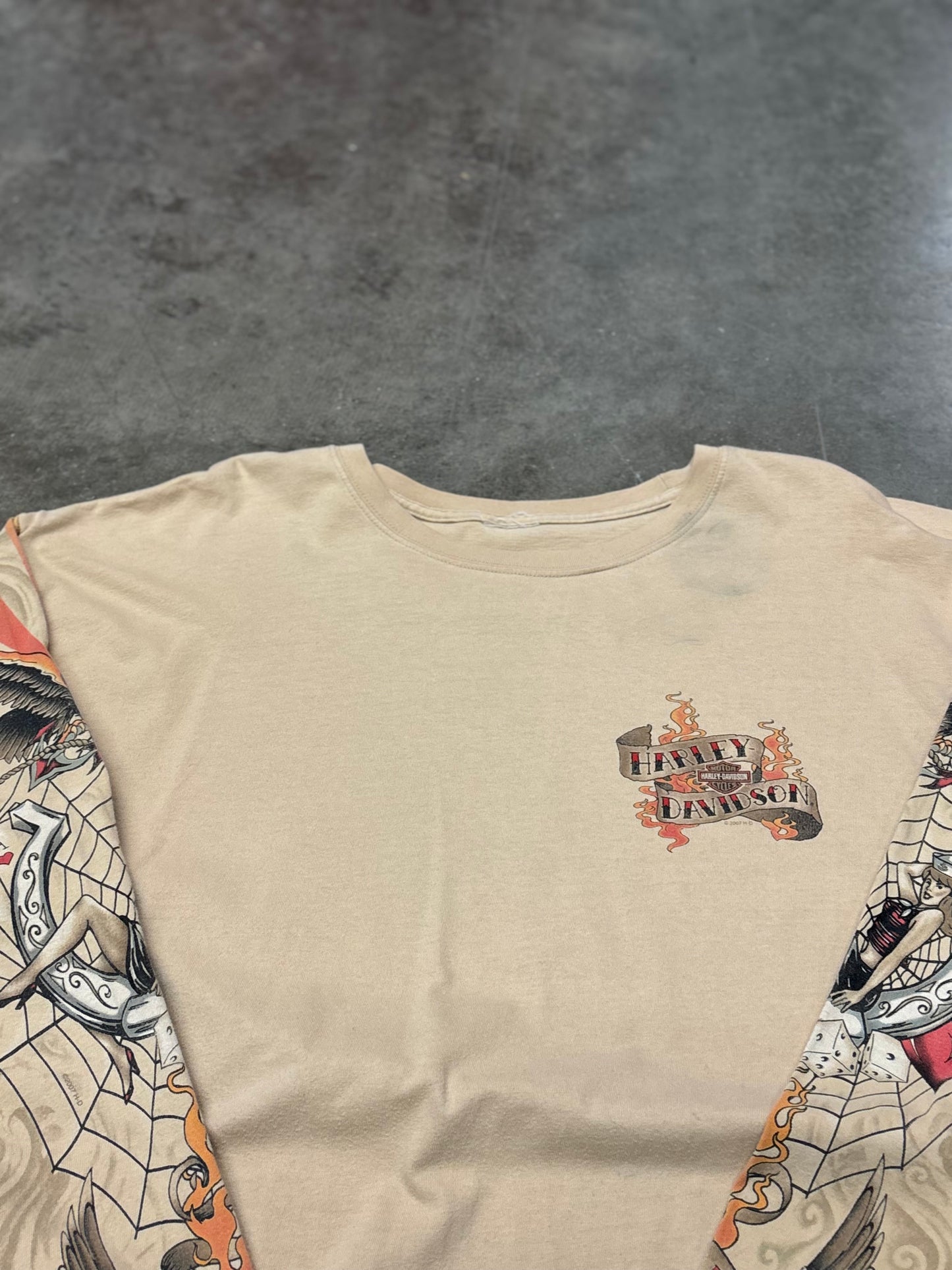 Vintage Harley Davidson tattoo long sleeve size xxl