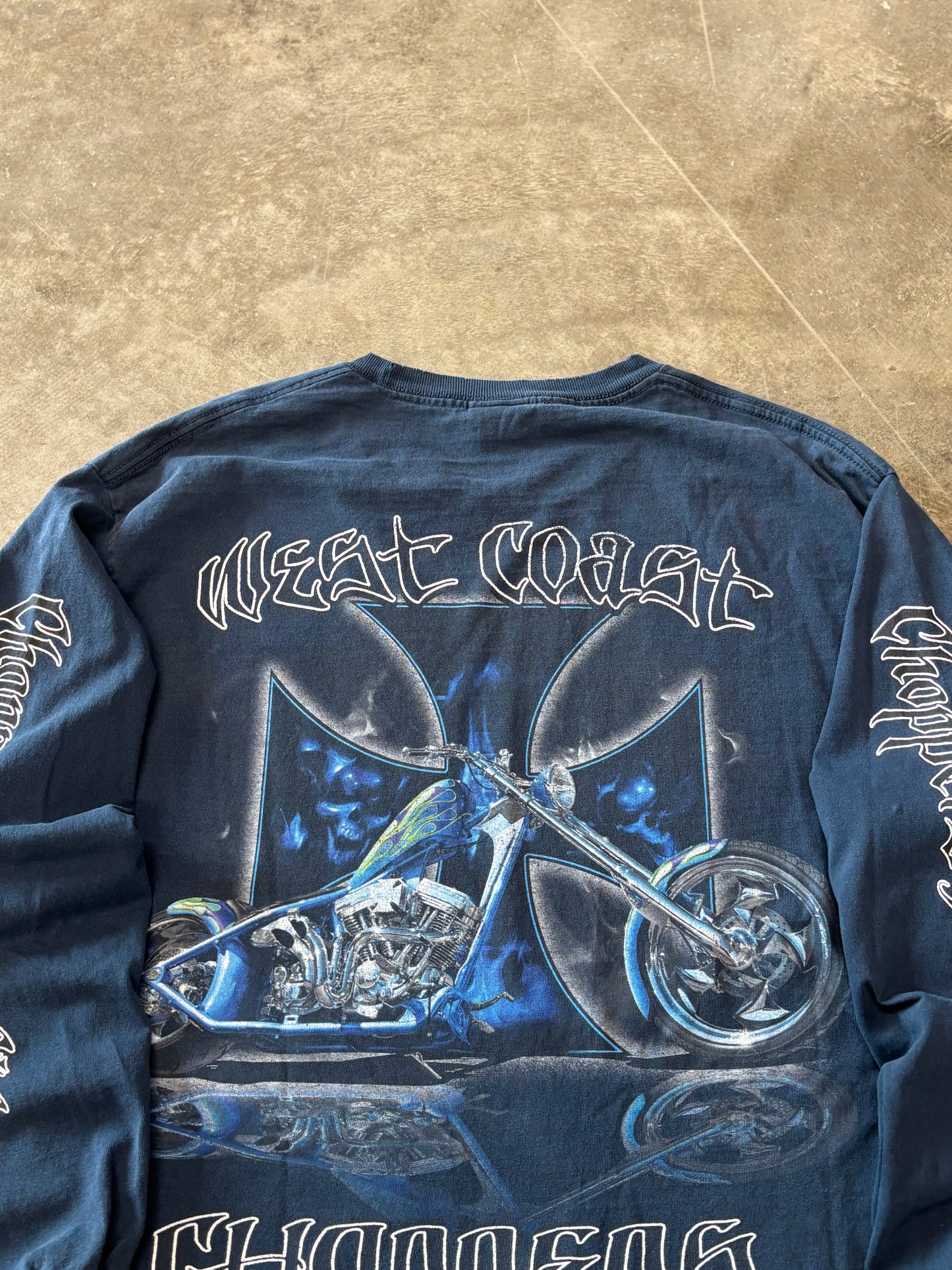 Vintage West coast choppers navy long sleeve size large