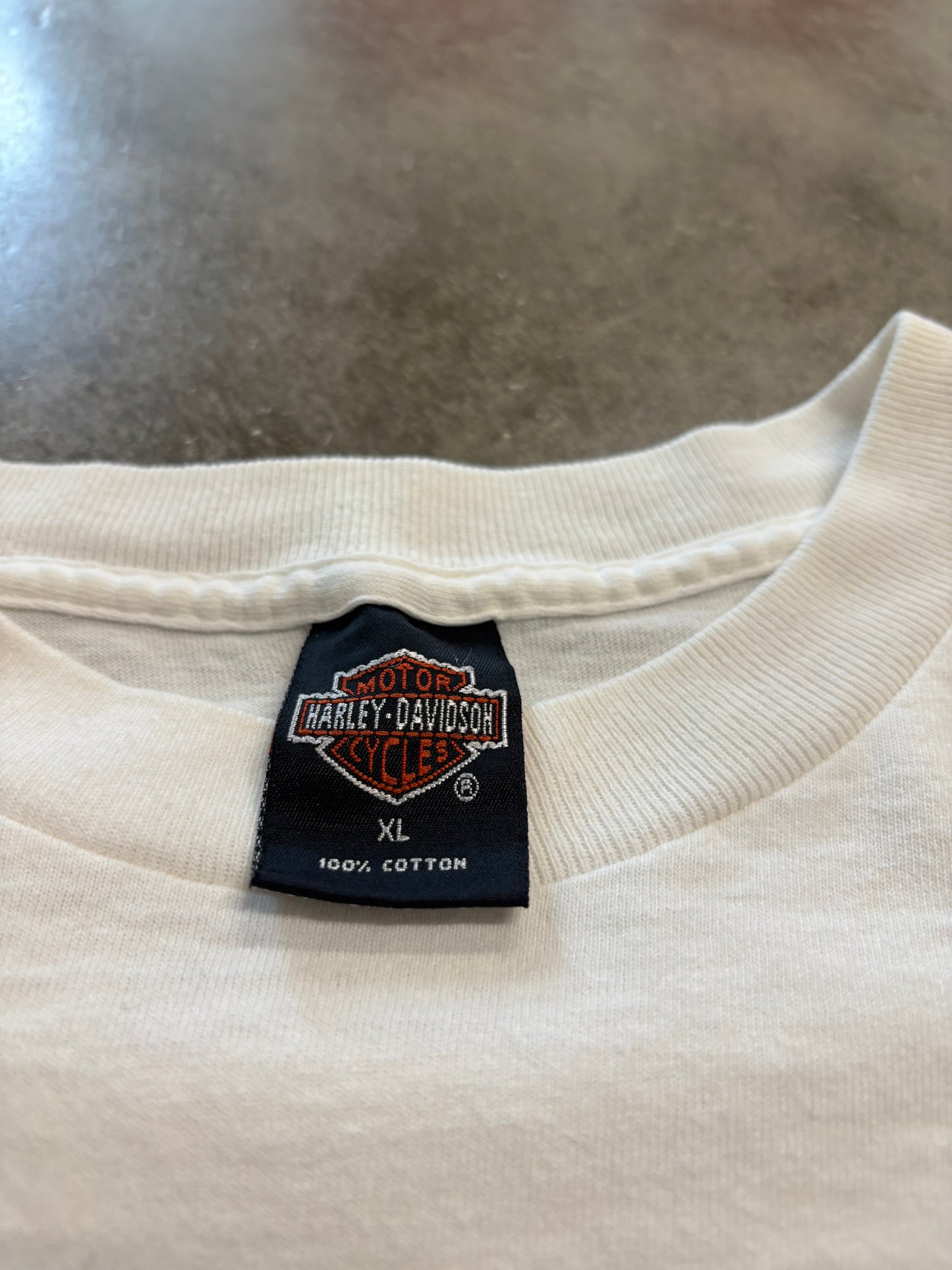 Vintage Harley Davidson white cattle long sleeve size xl