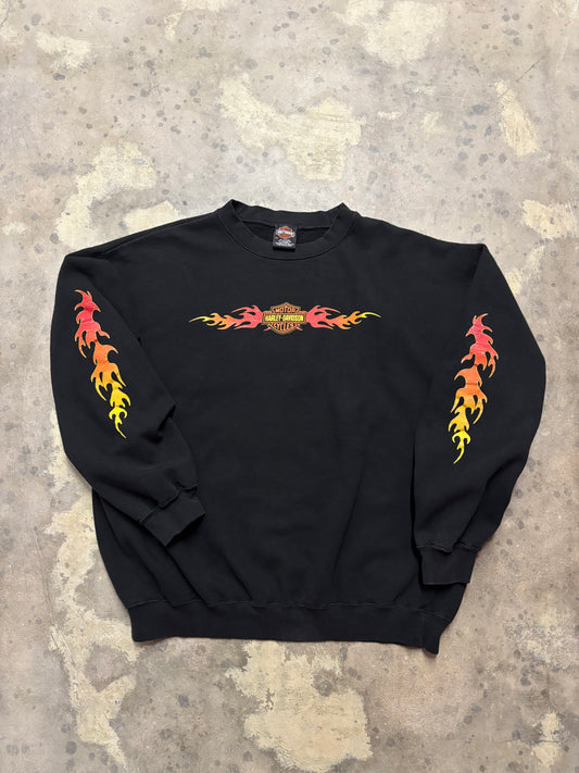 Vintage Harley Davidson Flame Burst Sweatshirt Size XXL