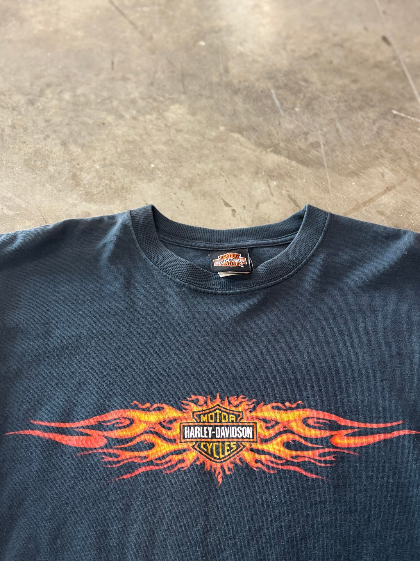 Vintage Harley Davidson skull flame long sleeve size large