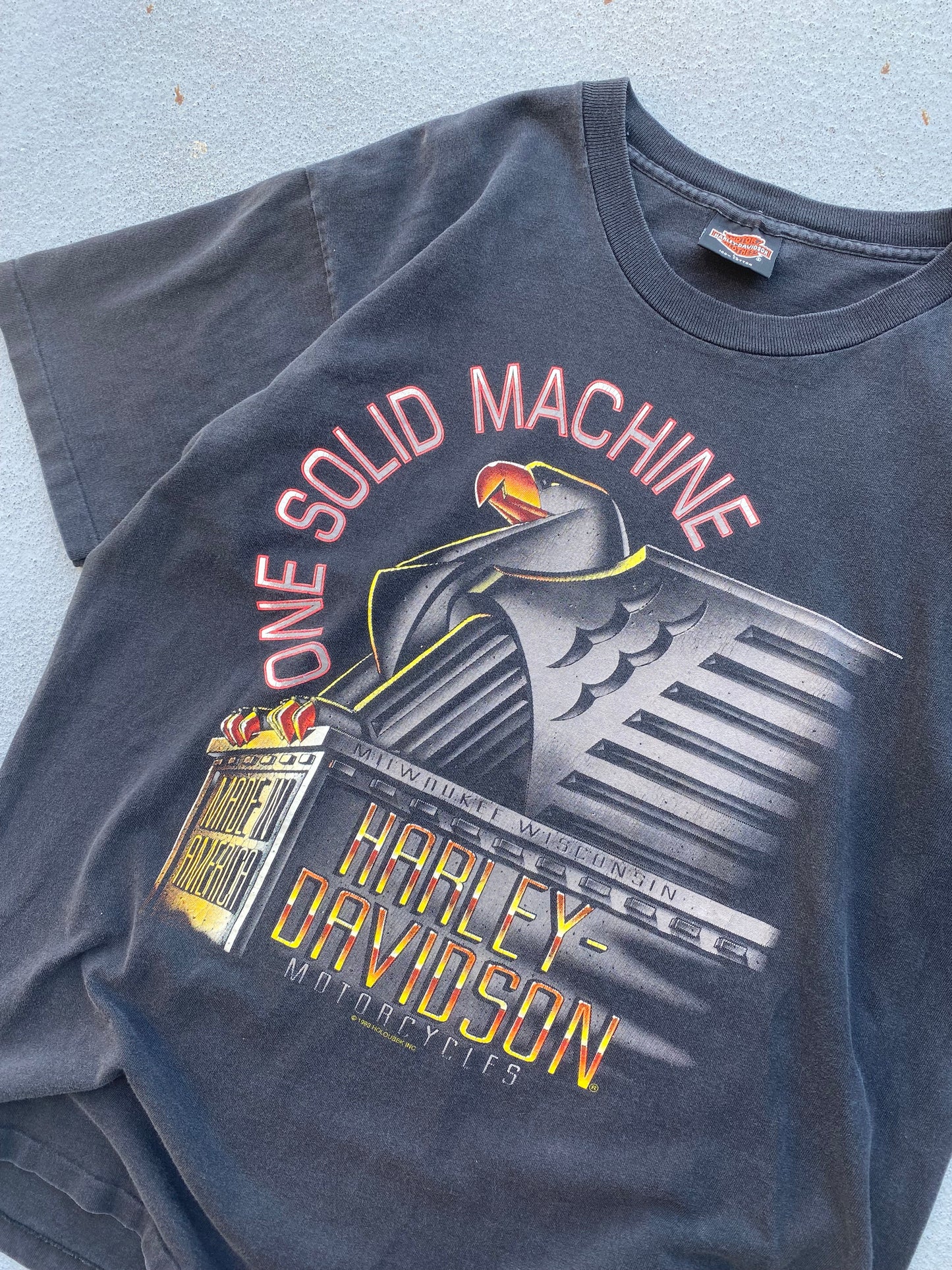 Vintage Harley One solid Machine shirt Size Large