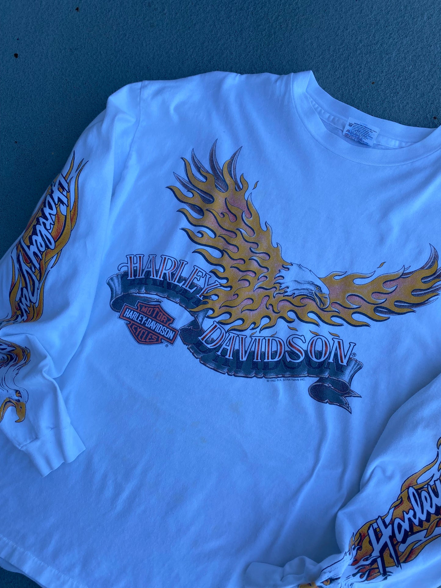 Vintage 90’s Harley Screaming Eagle white long sleeve shirt size extra large