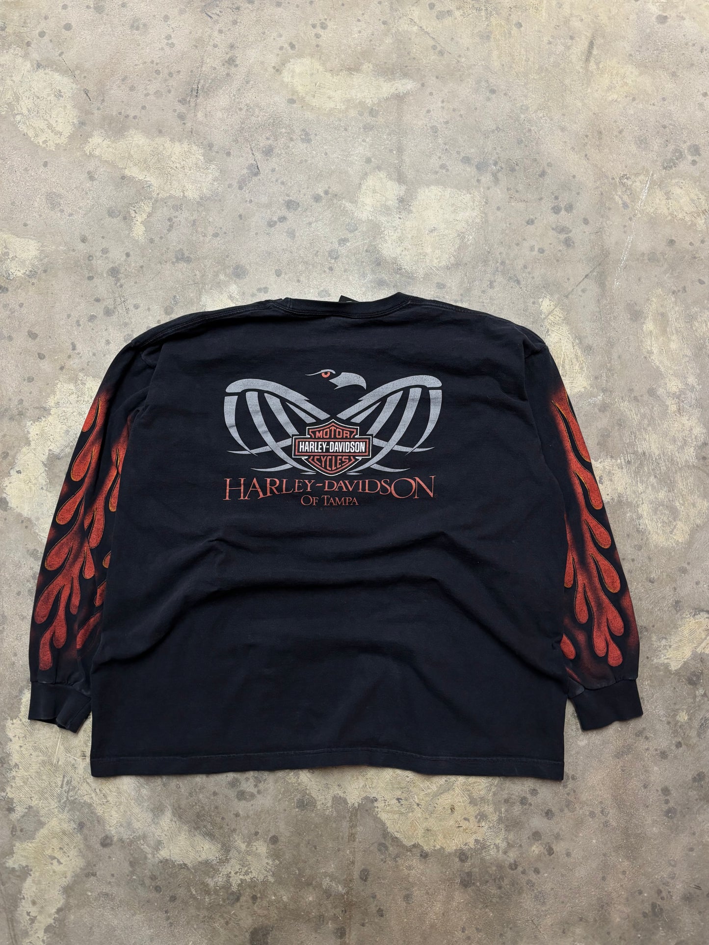 Vintage Harley Davidson Flame Shield long sleeve shirt XXL