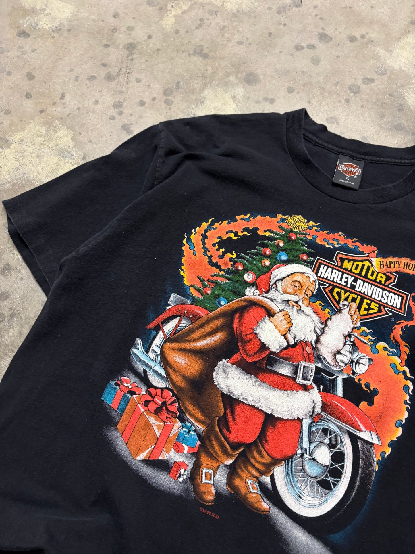 Vintage Harley Davidson Christmas Santa shirt size XL