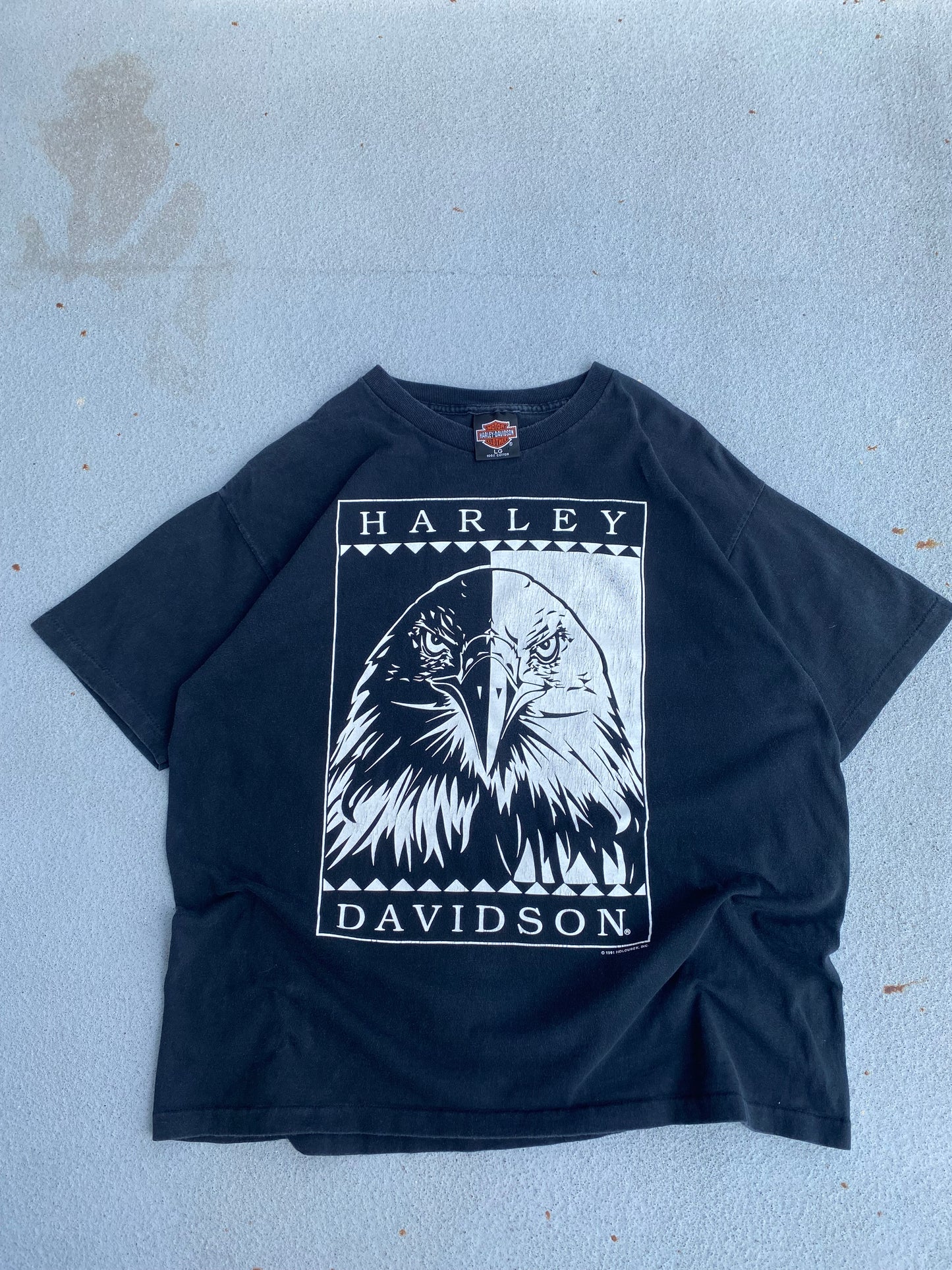 Vintage 1991 Harley Davidson Eagle Art shirt size large