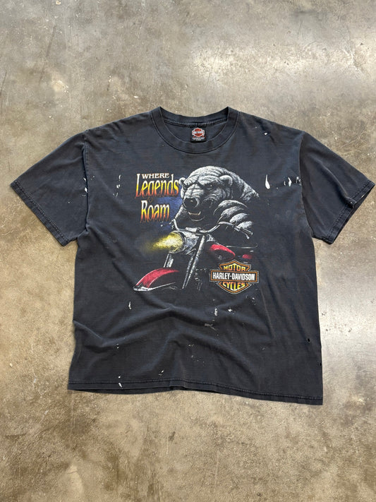 Vintage Harley Davidson thrashed and faded where legends roam shirt size xl