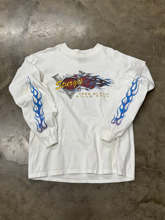 Vintage Harley Davidson Sturgis purple flame long sleeve size xl