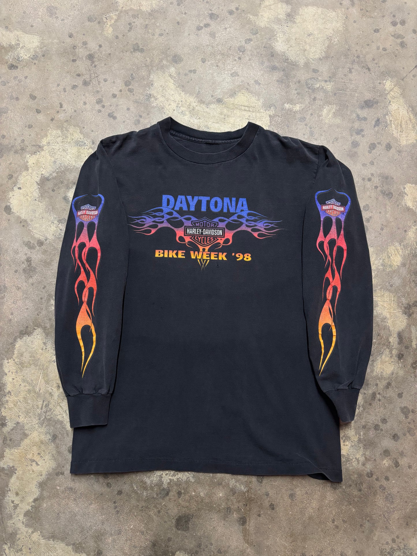 Vintage Harley Davidson Bike Week flame long sleeve shirt size Large
