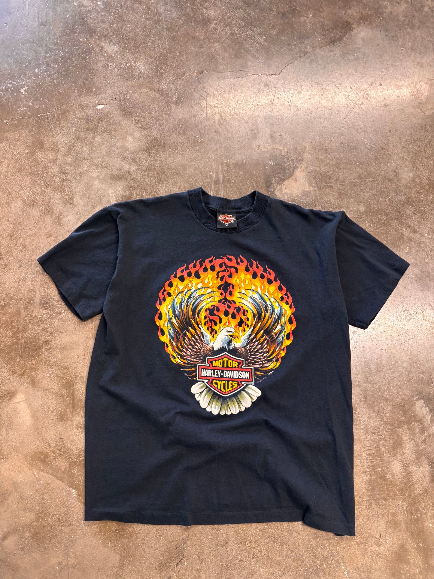Vintage Harley Davidson Flaming Eagle shirt size xl