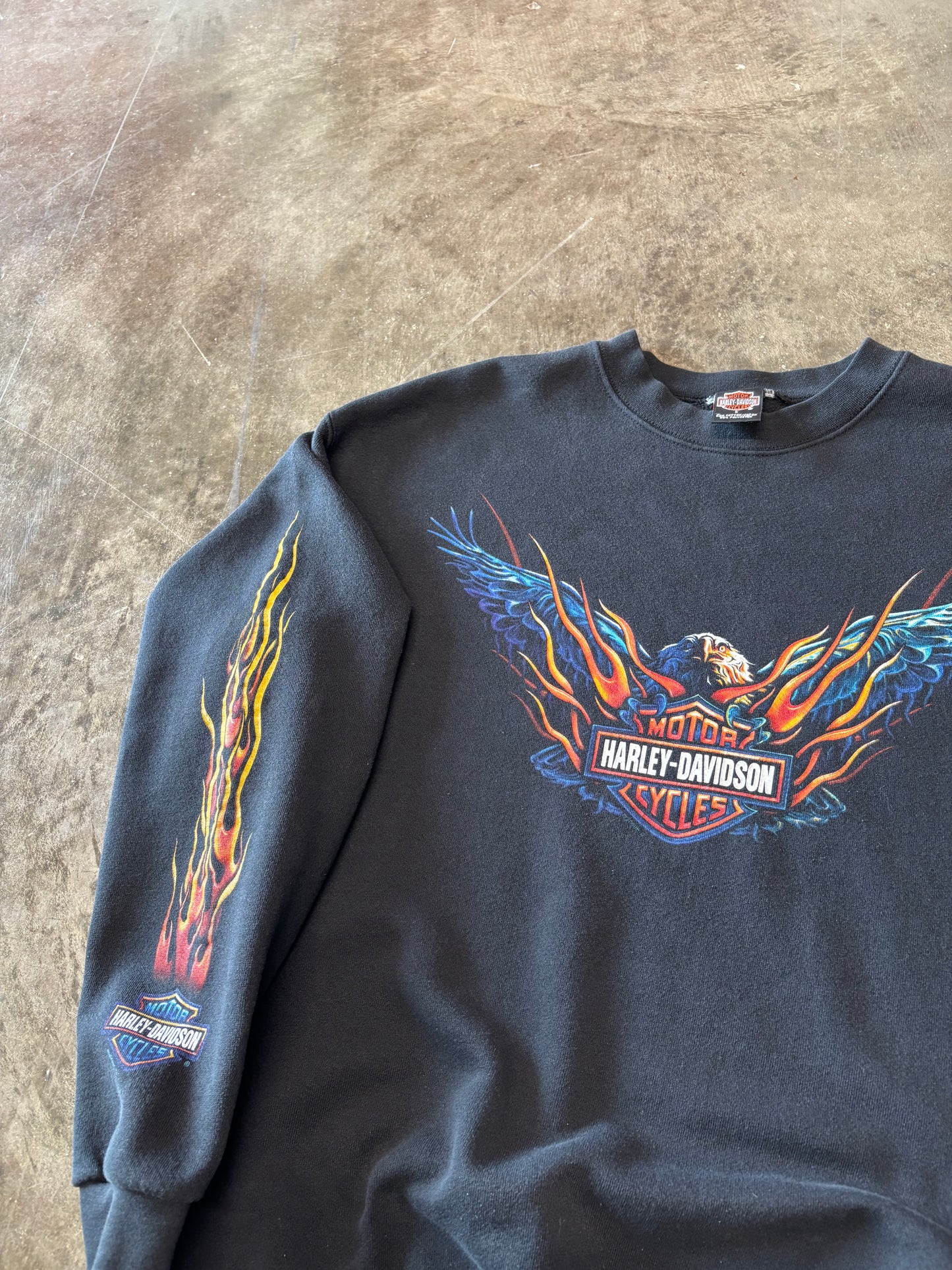 Vintage Harley Davidson Flaming Eagle sweatshirt size Large