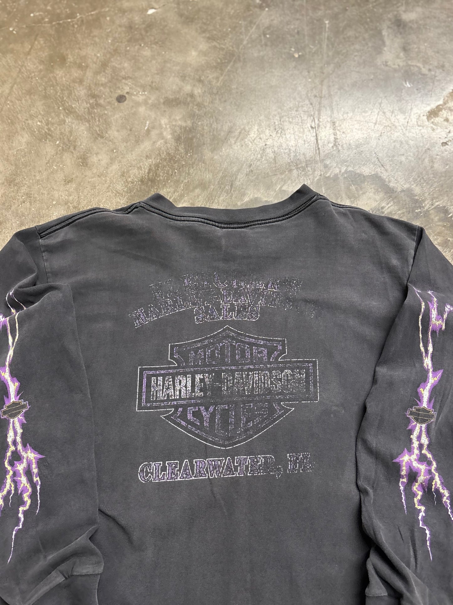 Vintage Harley Davidson Lightning purple Eagle shirt size large