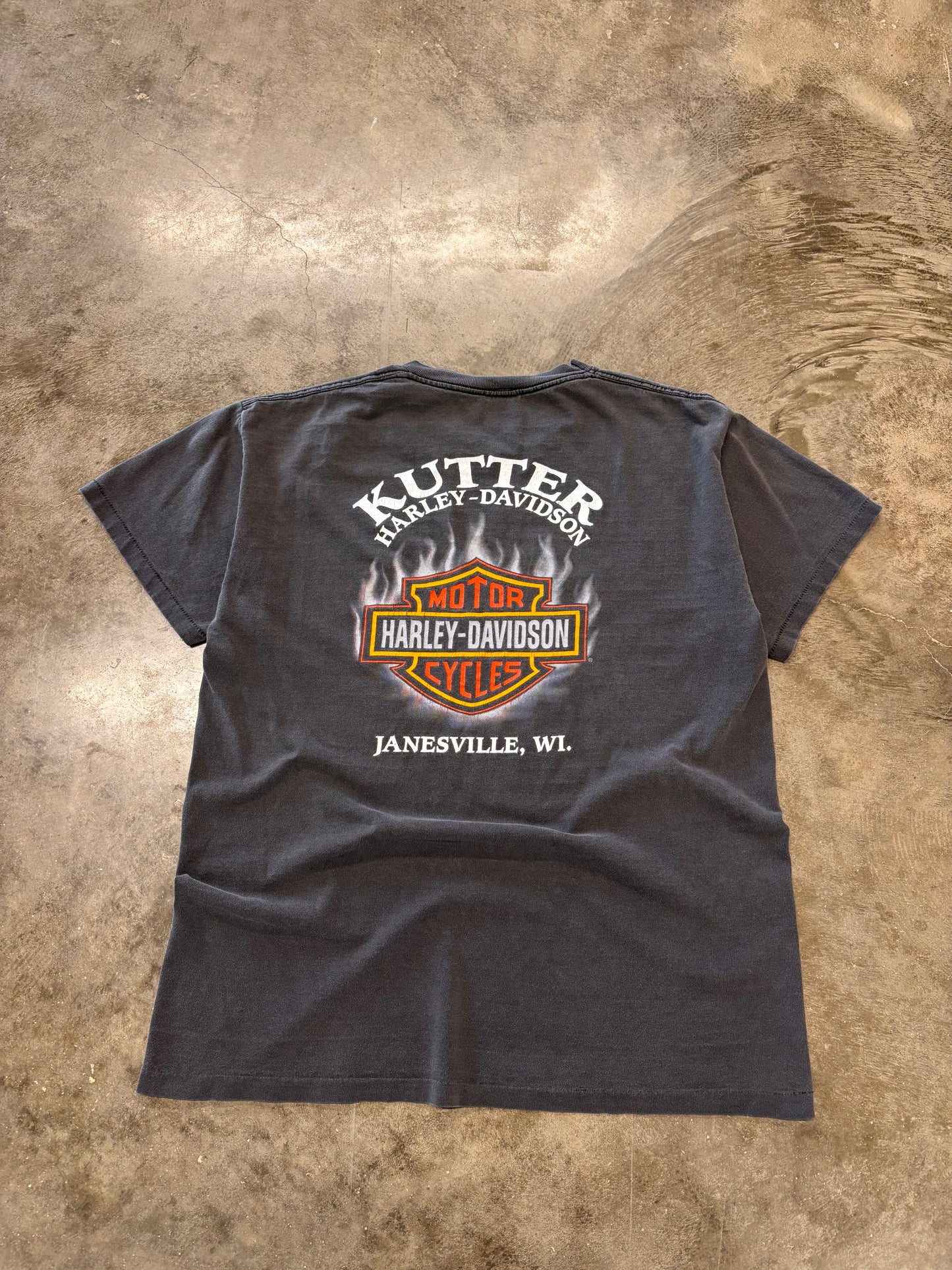 Vintage Harley Davidson Faded 3D emblem shirt size large