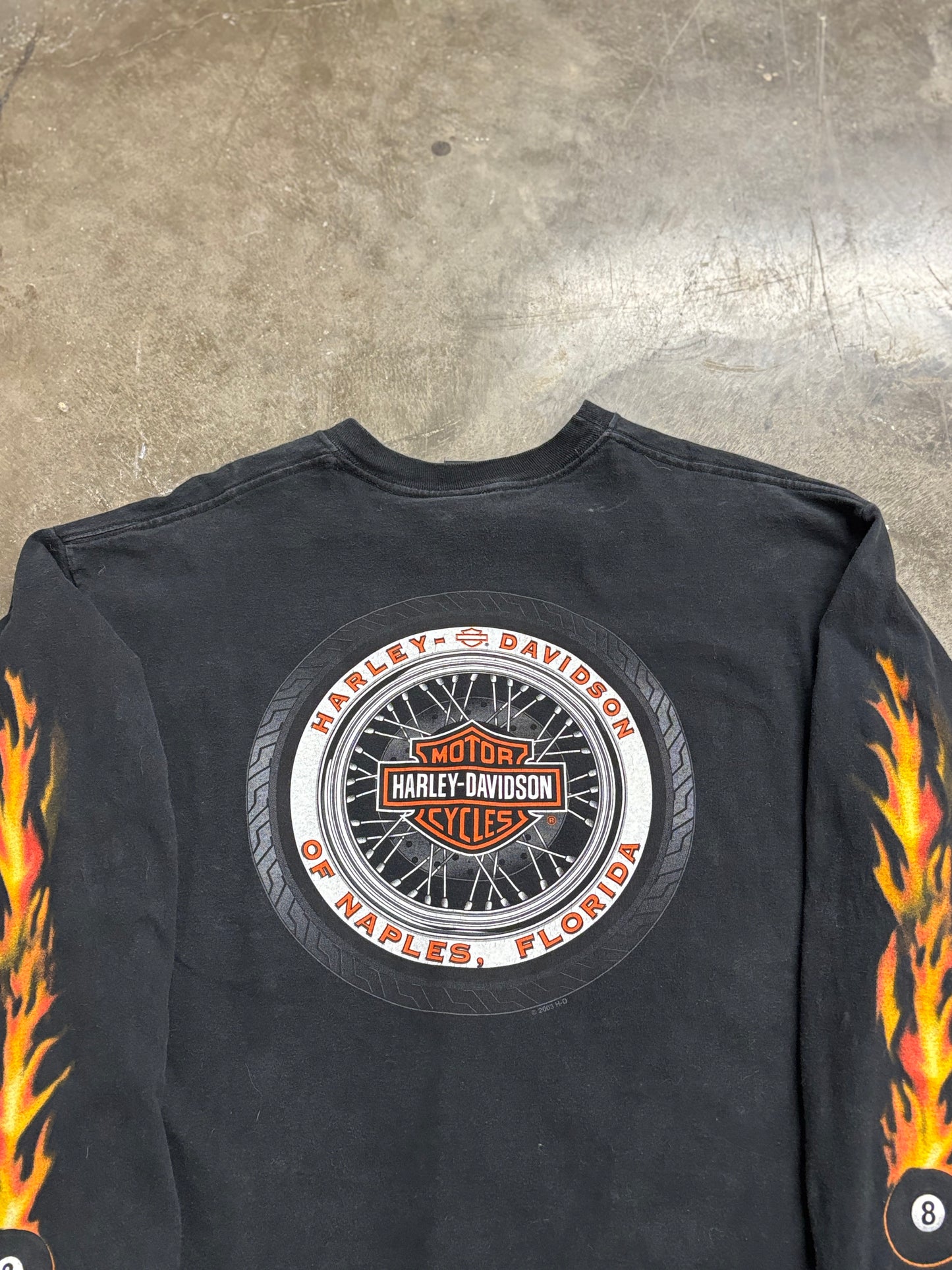 Vintage Harley Davidson pool ball long sleeve size large
