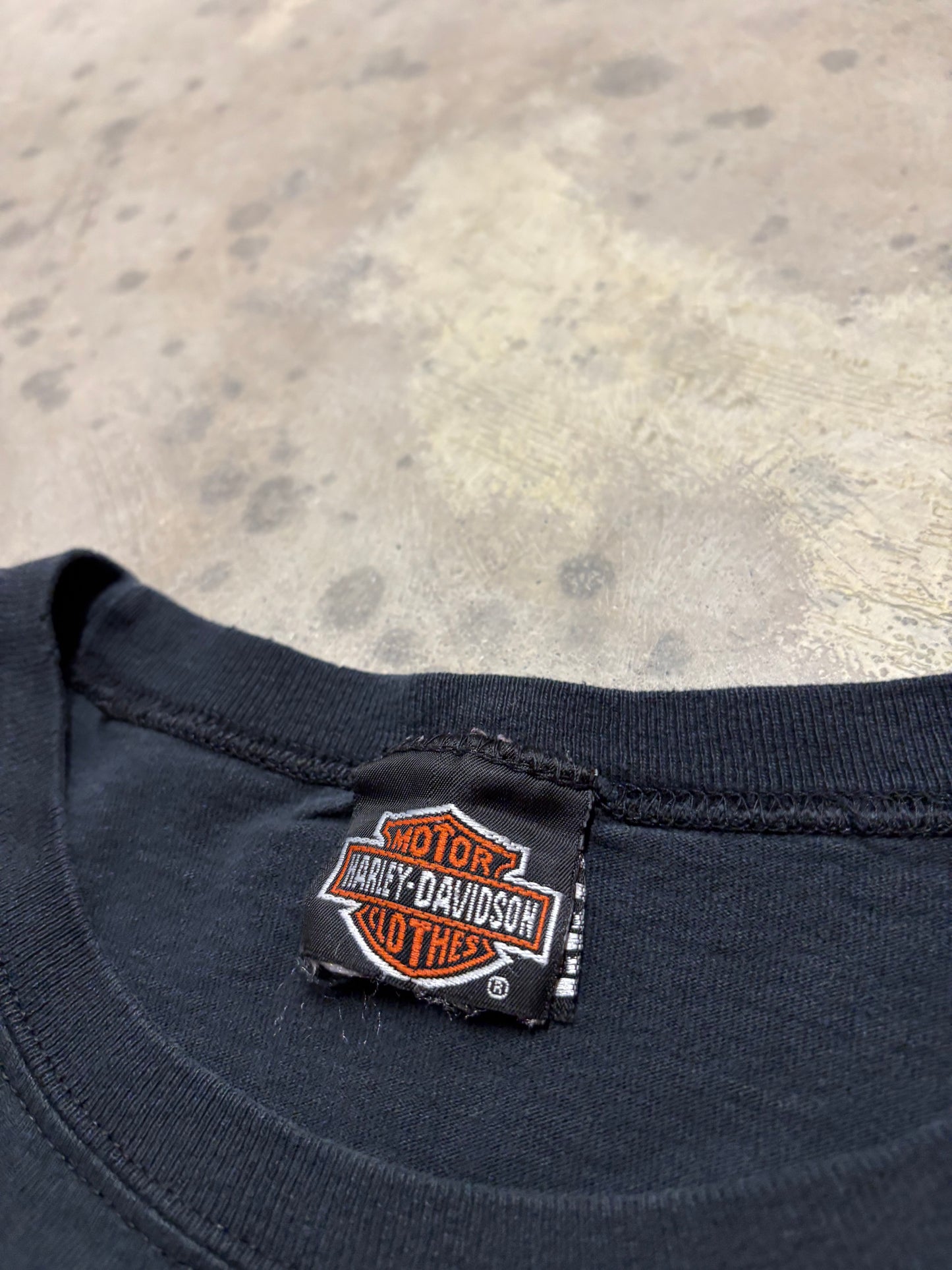 Vintage Harley Davidson blue flame long sleeve shirt size XXL