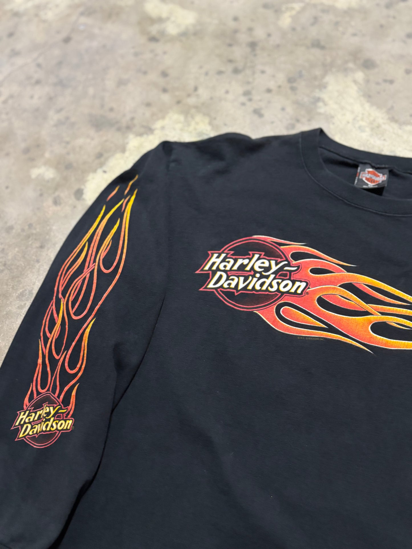 Vintage Harley Davidson flame ball long sleeve size xl