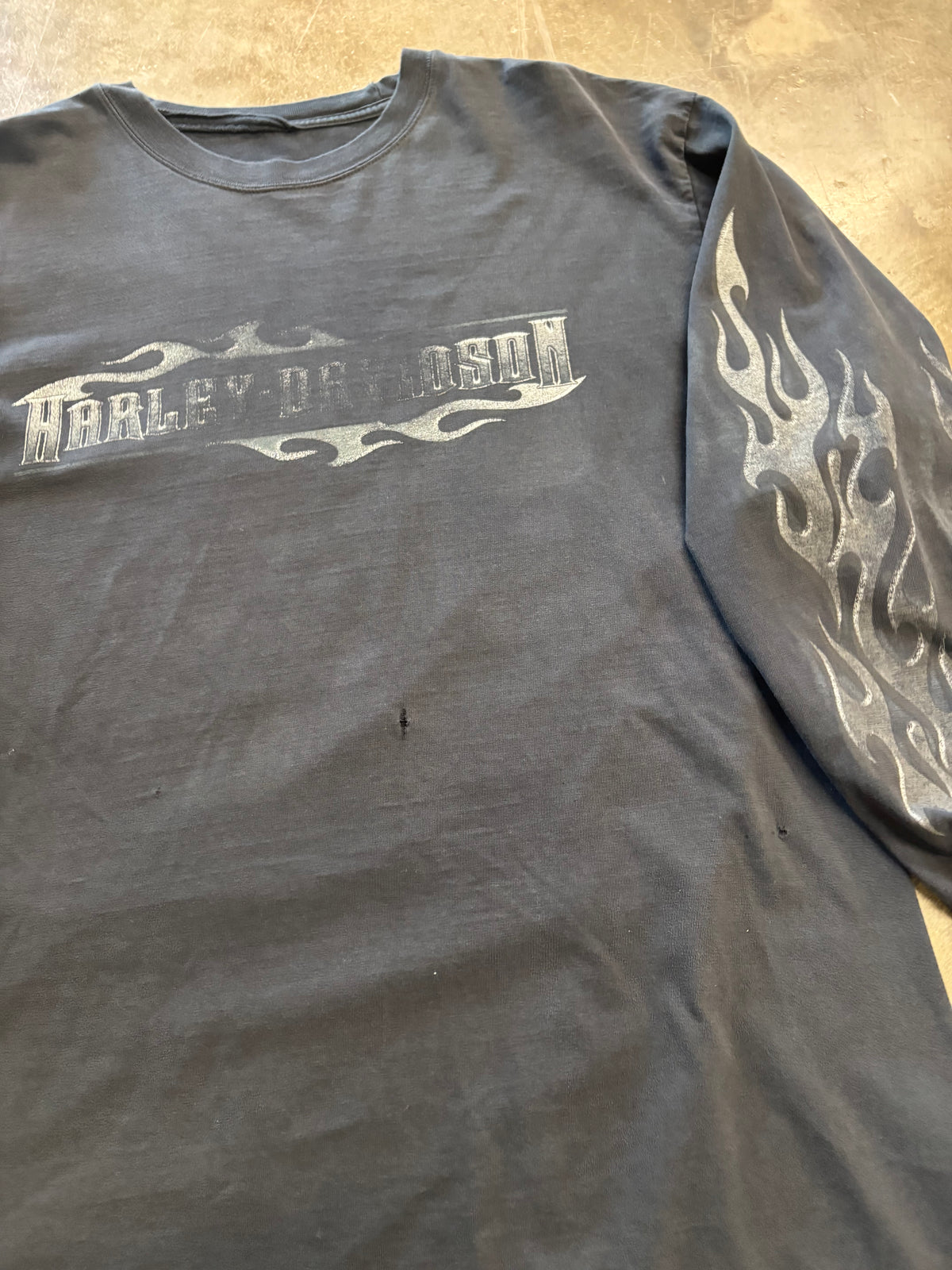 Vintage Harley Davidson chrome flame long sleeve size xl
